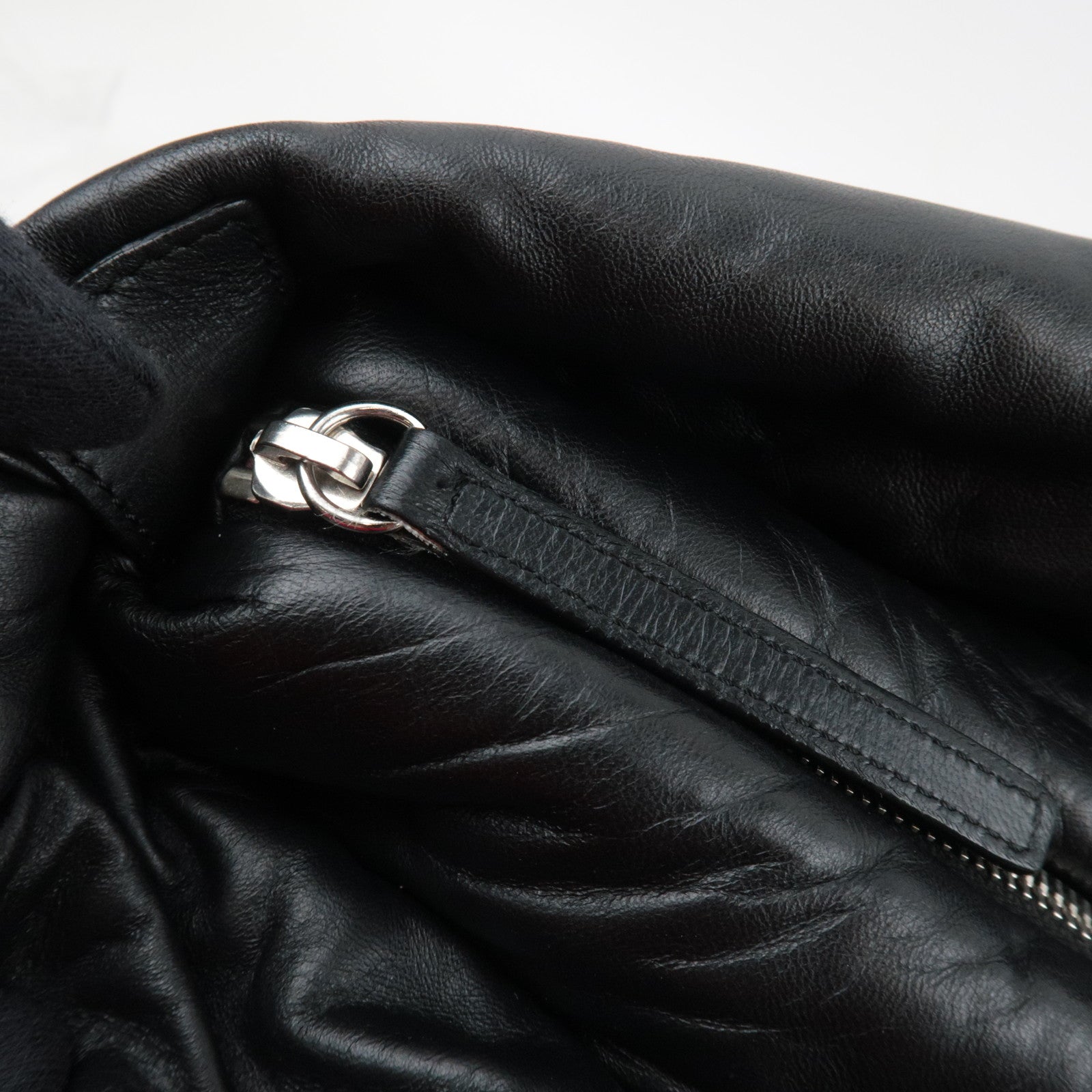 CHANEL Coco Cocoon Tote Bag Leather Black Silver HDW 14052139