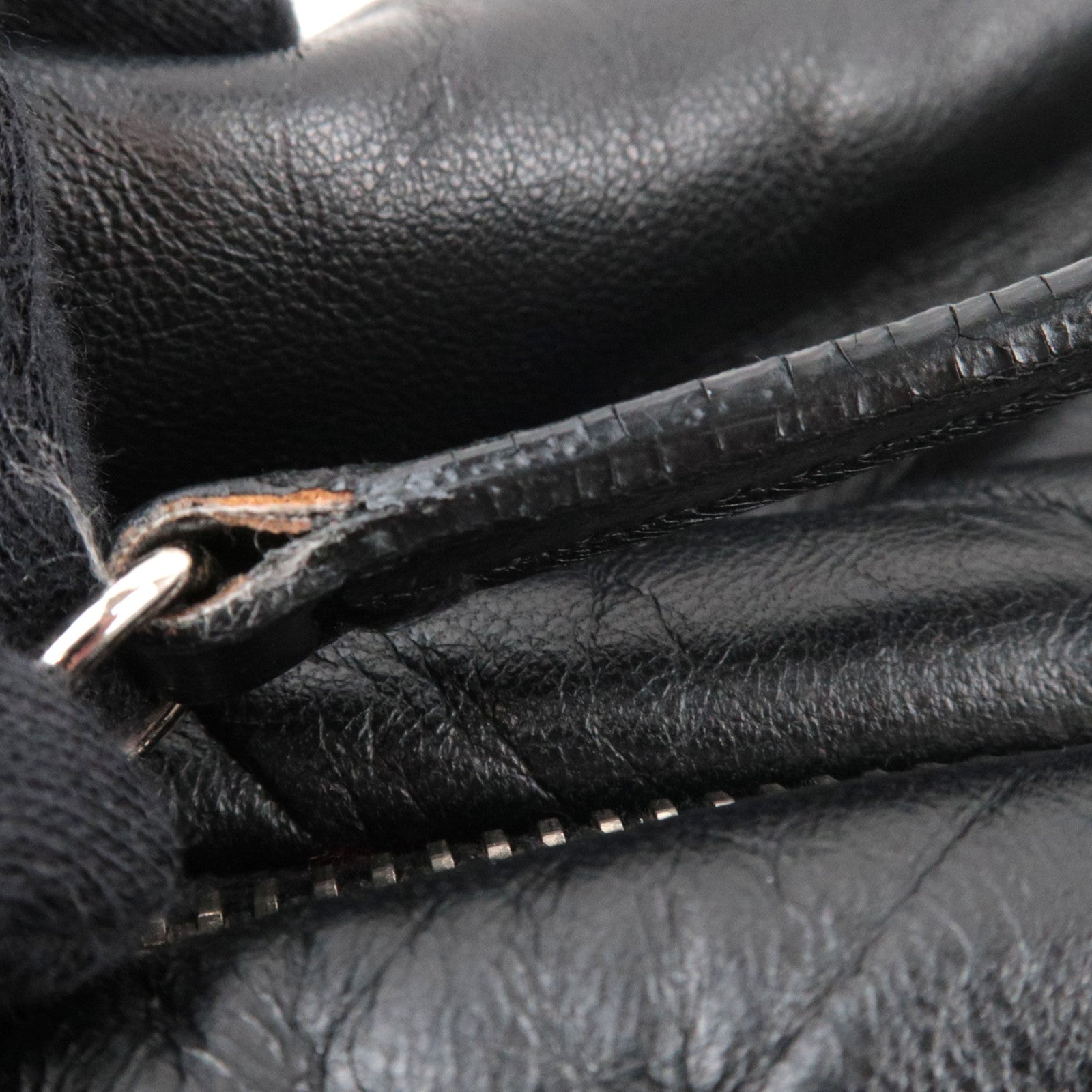 CHANEL Coco Cocoon Tote Bag Leather Black Silver HDW 14052139