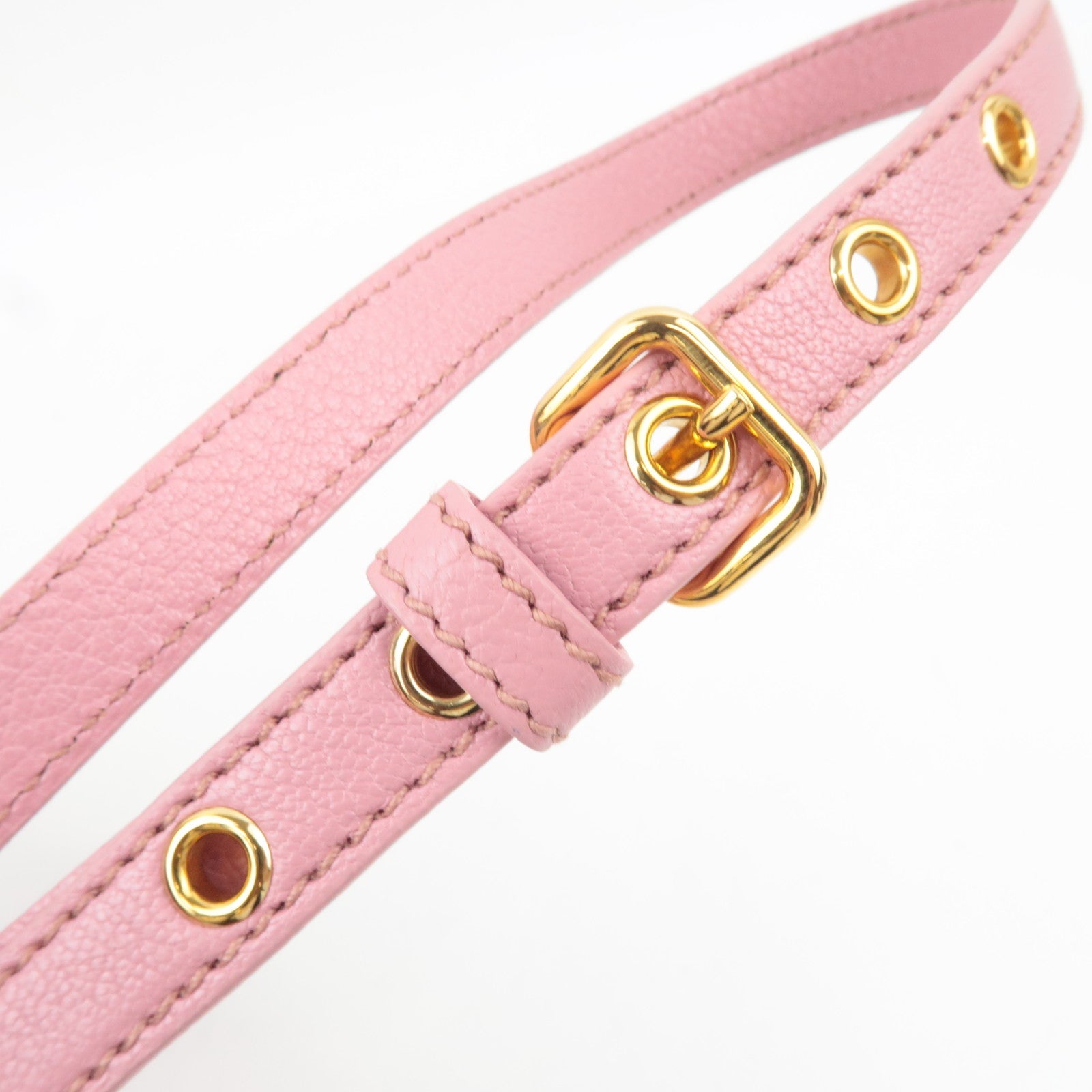 MIU MIU Madras 2Way Handbag Leather Pink