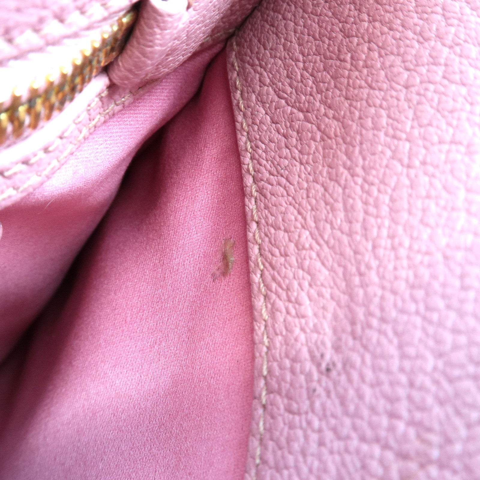 MIU MIU Madras 2Way Handbag Leather Pink