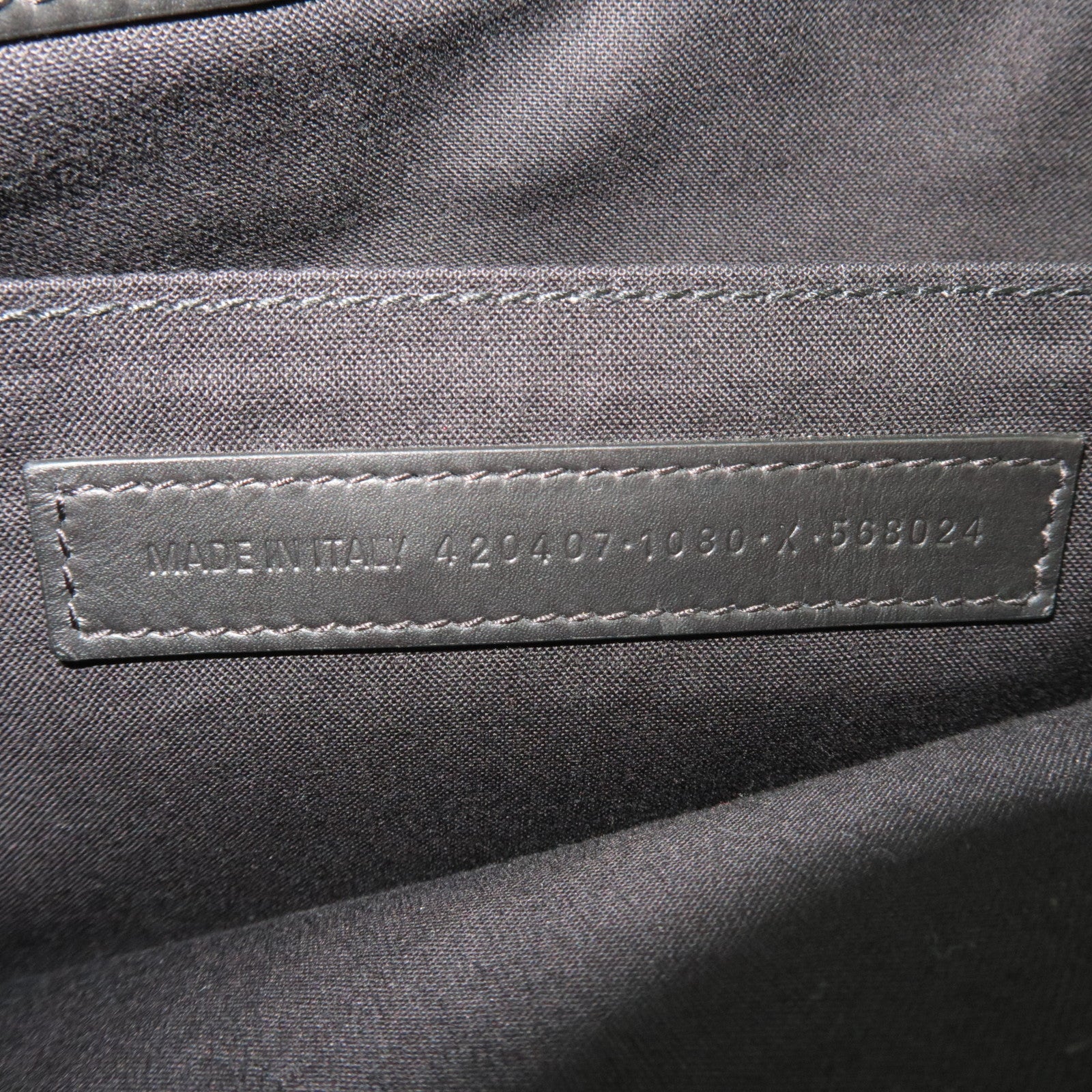 BALENCIAGA Navy Clutch Bag Canvas Leather Ivory Black 420407