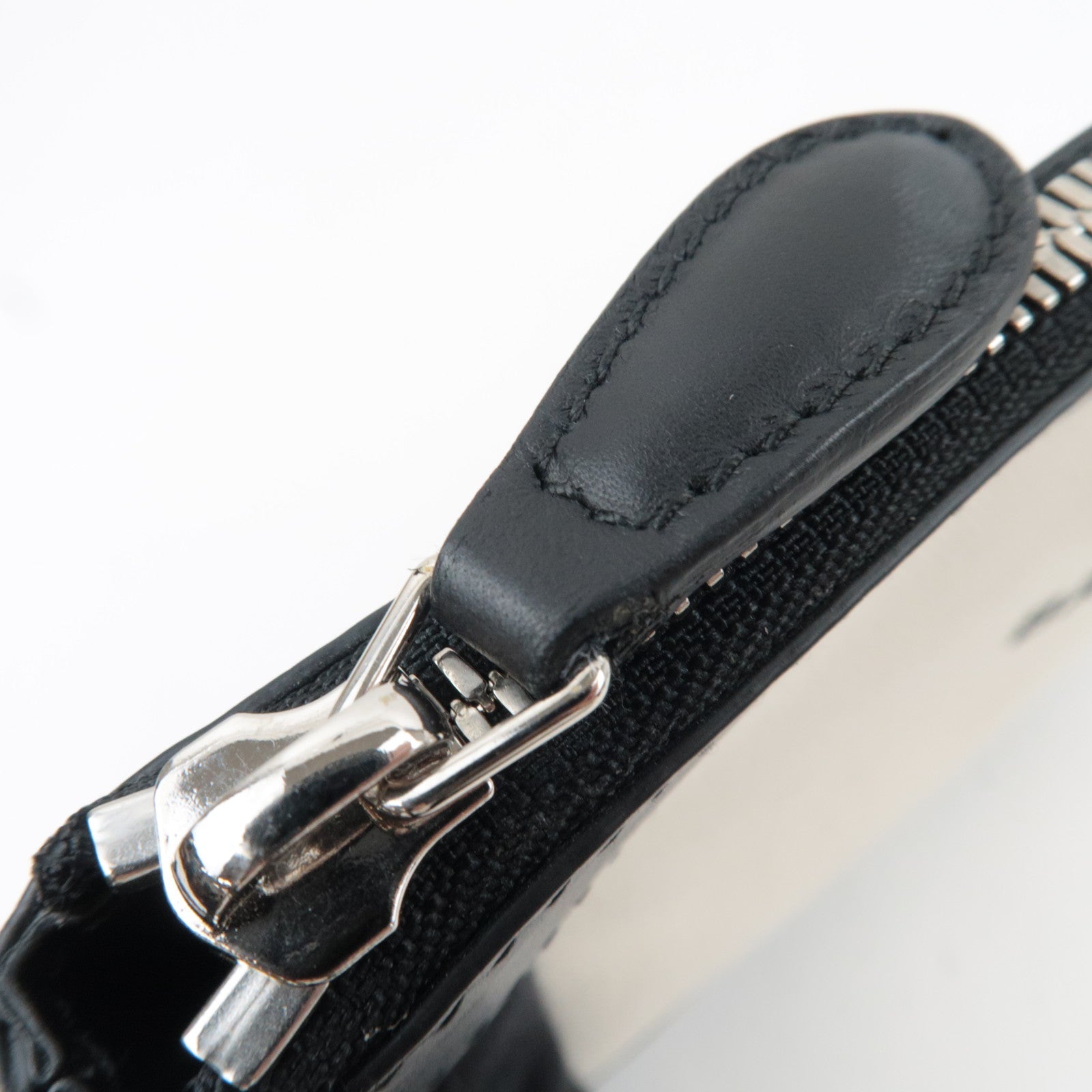 BALENCIAGA Navy Clutch Bag Canvas Leather Ivory Black 420407