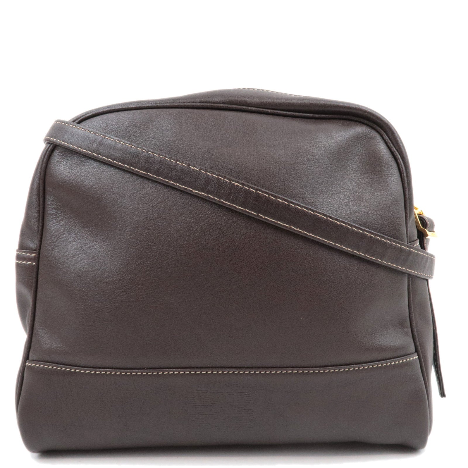 LOEWE Anagram Shoulder Bag Leather Brown82191