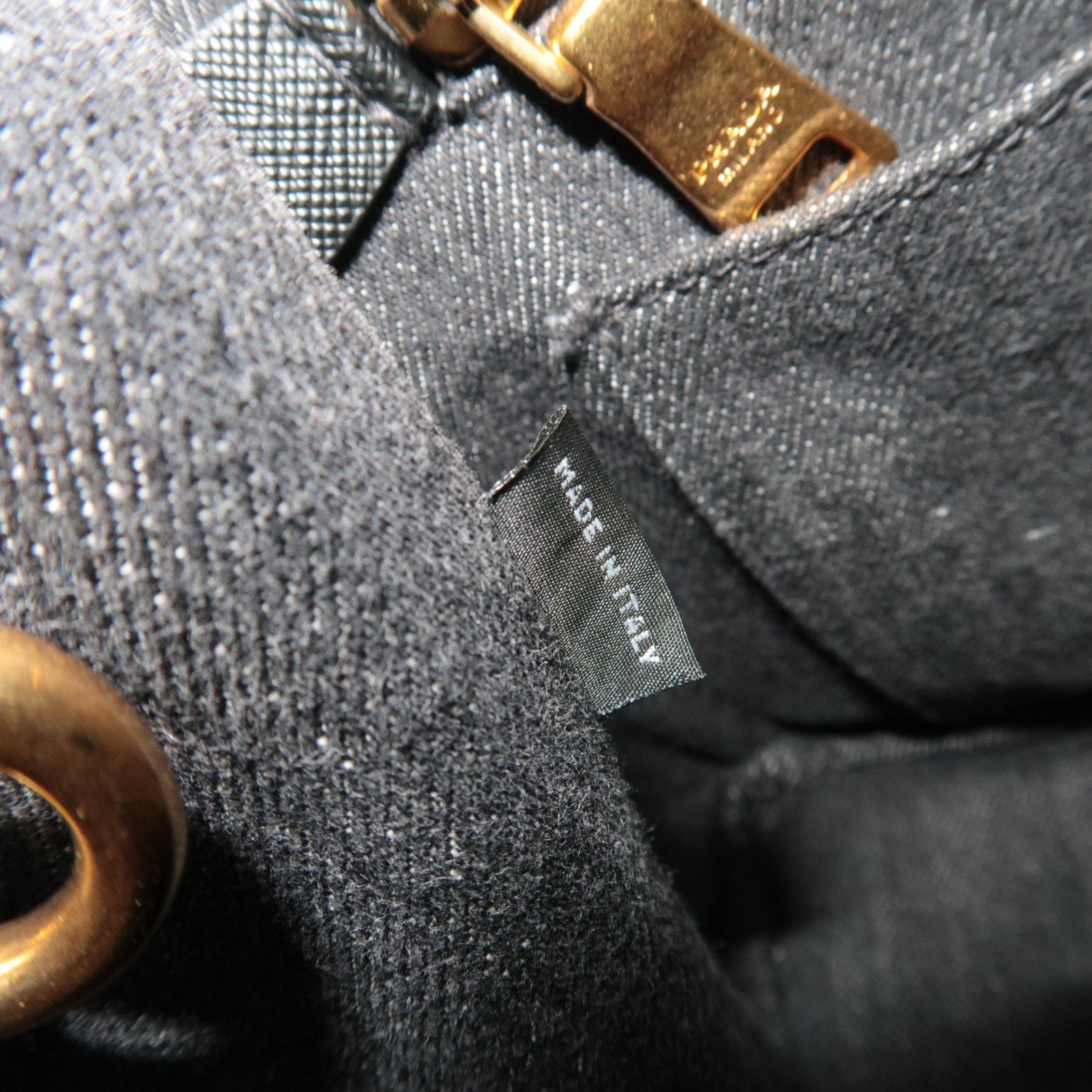 PRADA Canapa Mini 2Way Handbag Denim Black