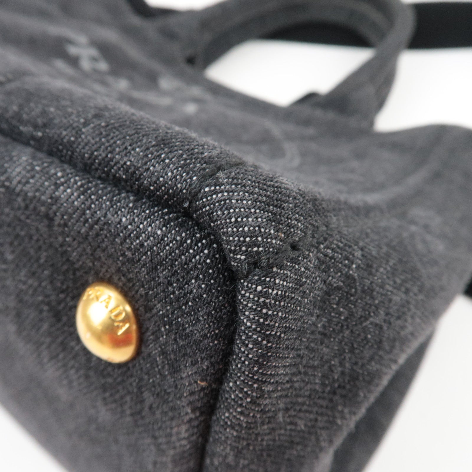 PRADA Canapa Mini 2Way Handbag Denim Black