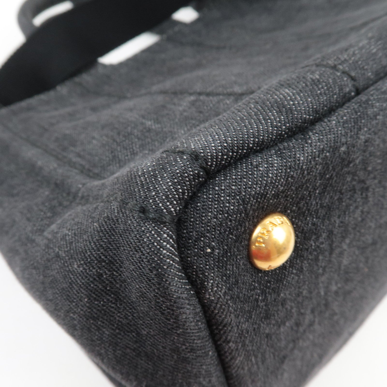 PRADA Canapa Mini 2Way Handbag Denim Black