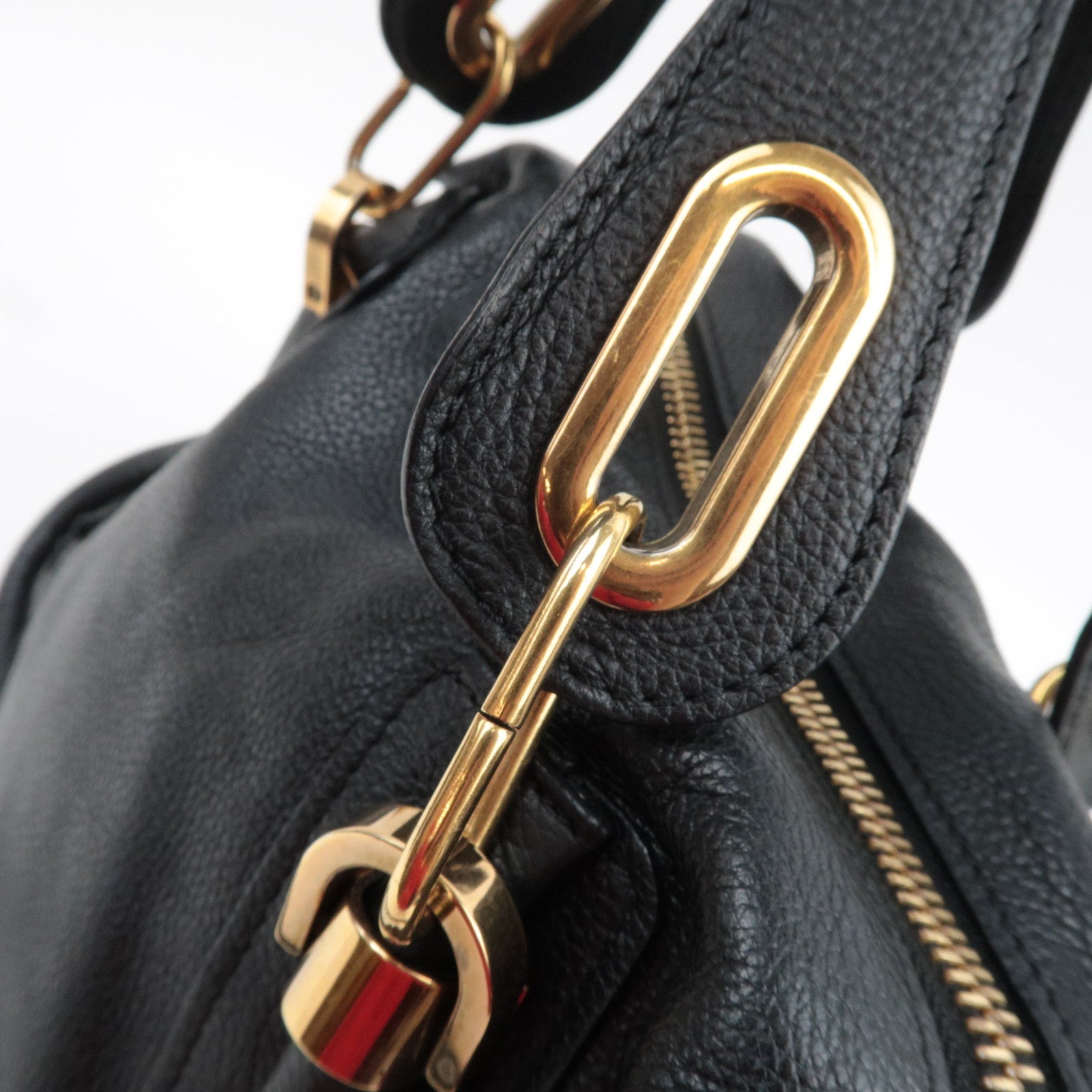 Chloe Paraty Medium 2Way Shoulder Bag Leather Black