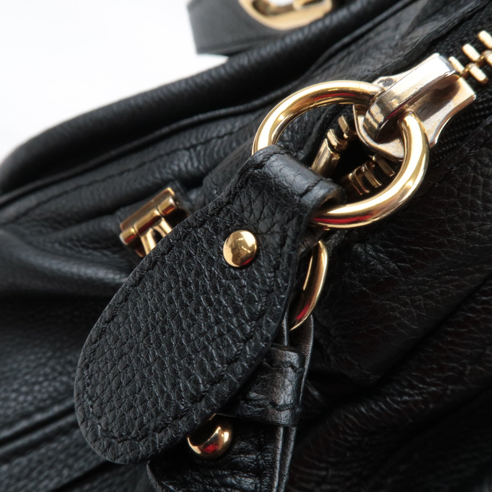 Chloe Paraty Medium 2Way Shoulder Bag Leather Black