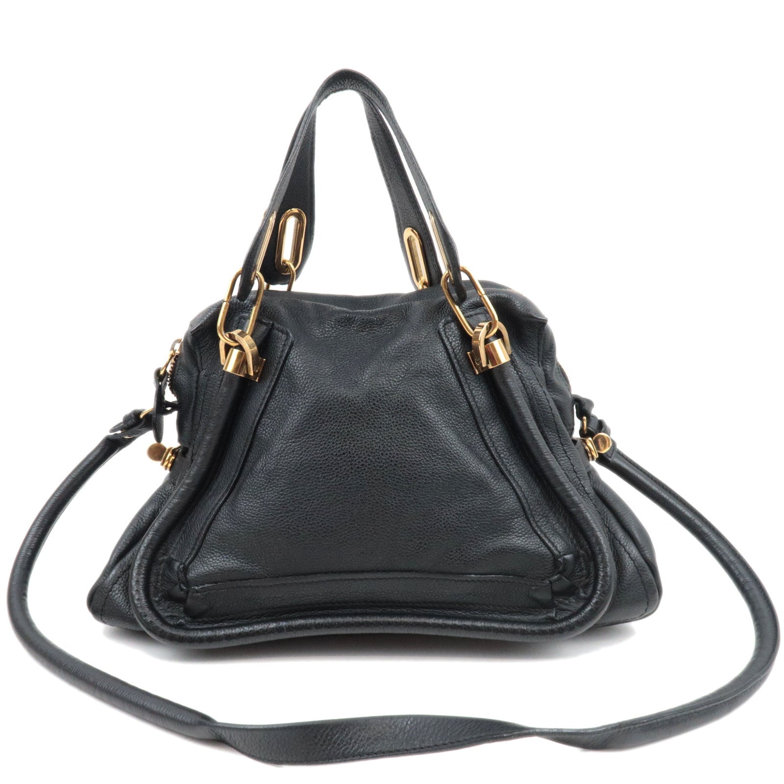 Chloe Paraty Medium 2Way Shoulder Bag Leather Black82196
