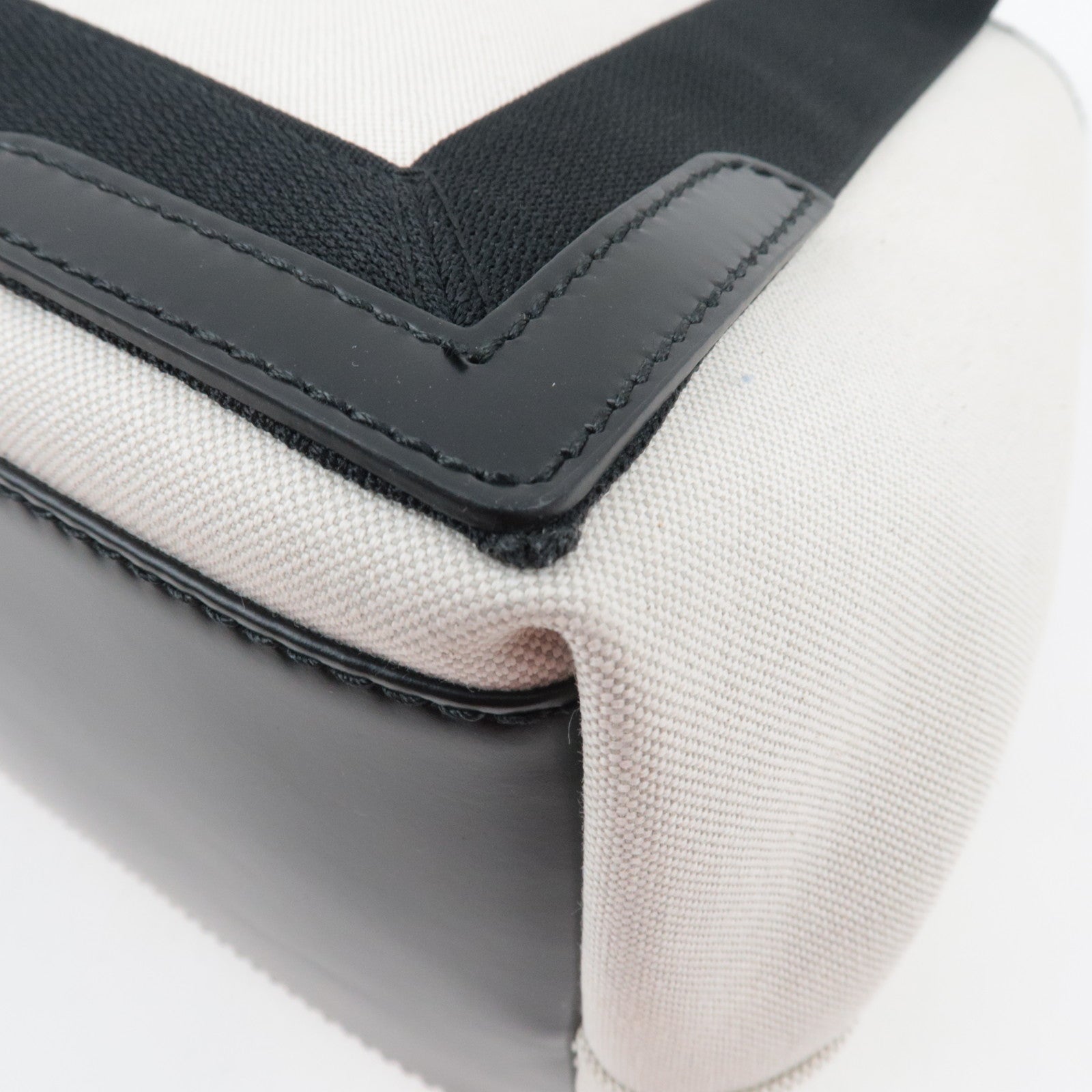 BALENCIAGA Navy Cabas S Handbag Canvas Leather White Black 339933 *Dust bag, Pouch