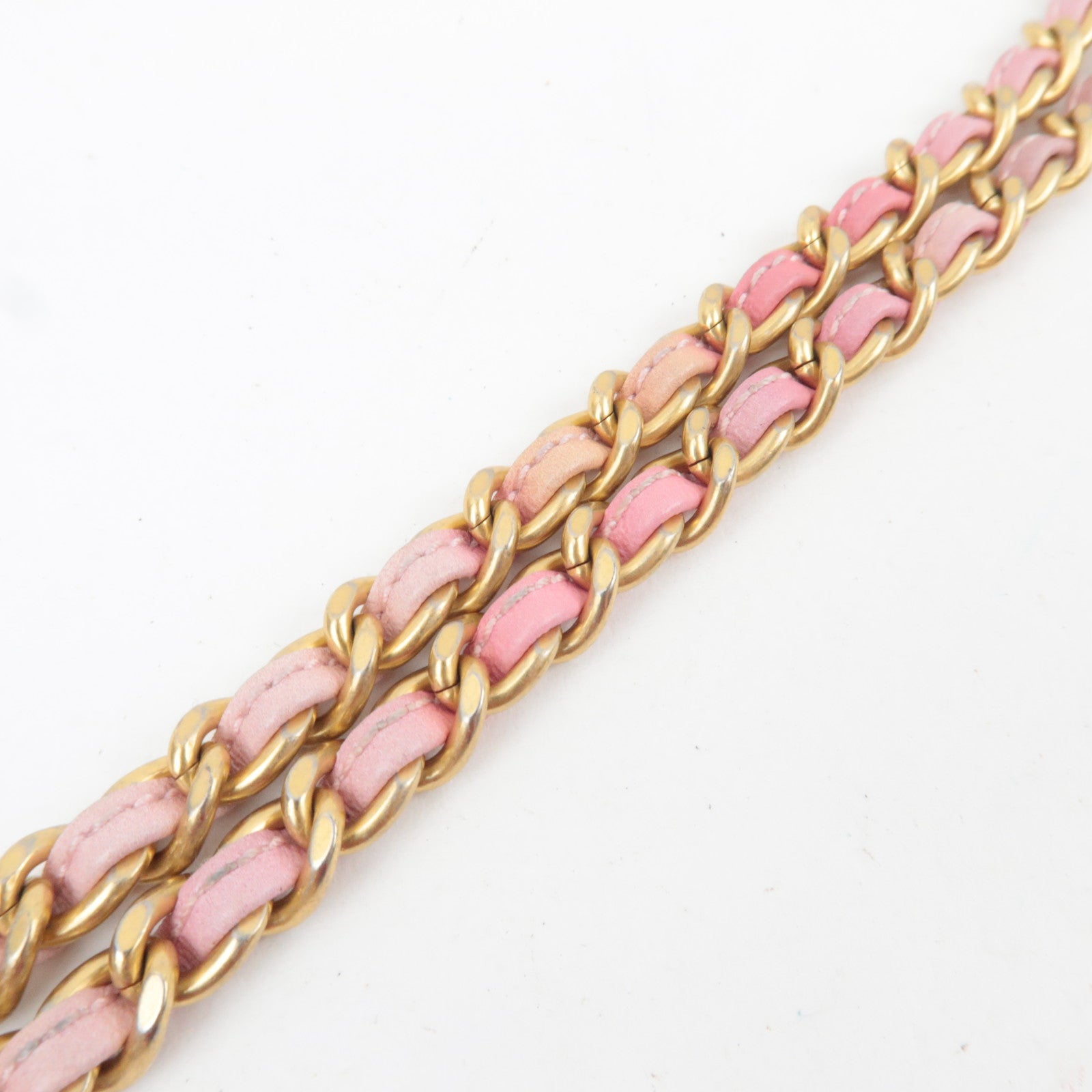 CHANEL Chevron V Stitch Chain Shoulder Bag Lambskin Pink Gold HDW 25302297