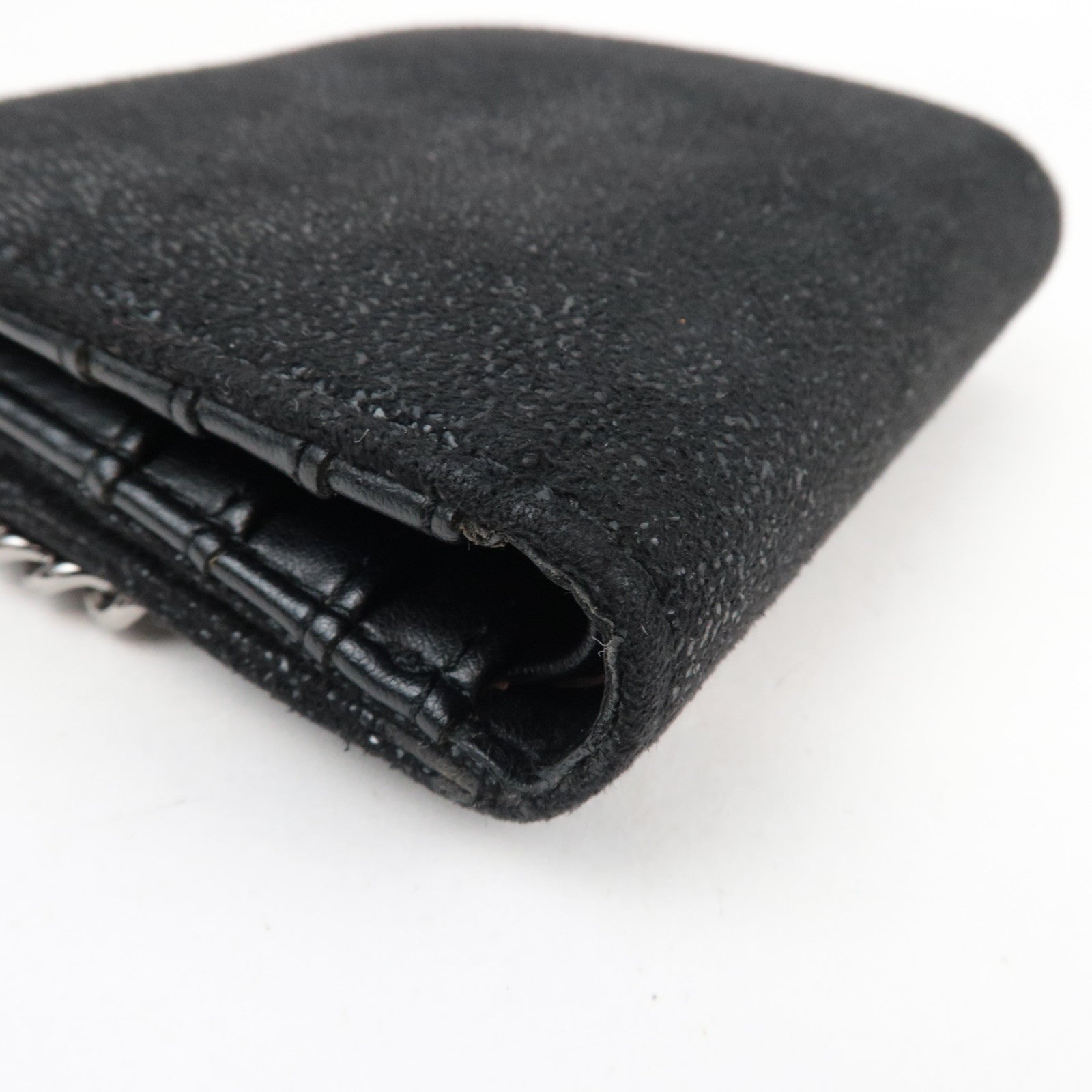 Stella Mccartney Falabella Double Hook Bifold Wallet Vegan Leather Black *Box