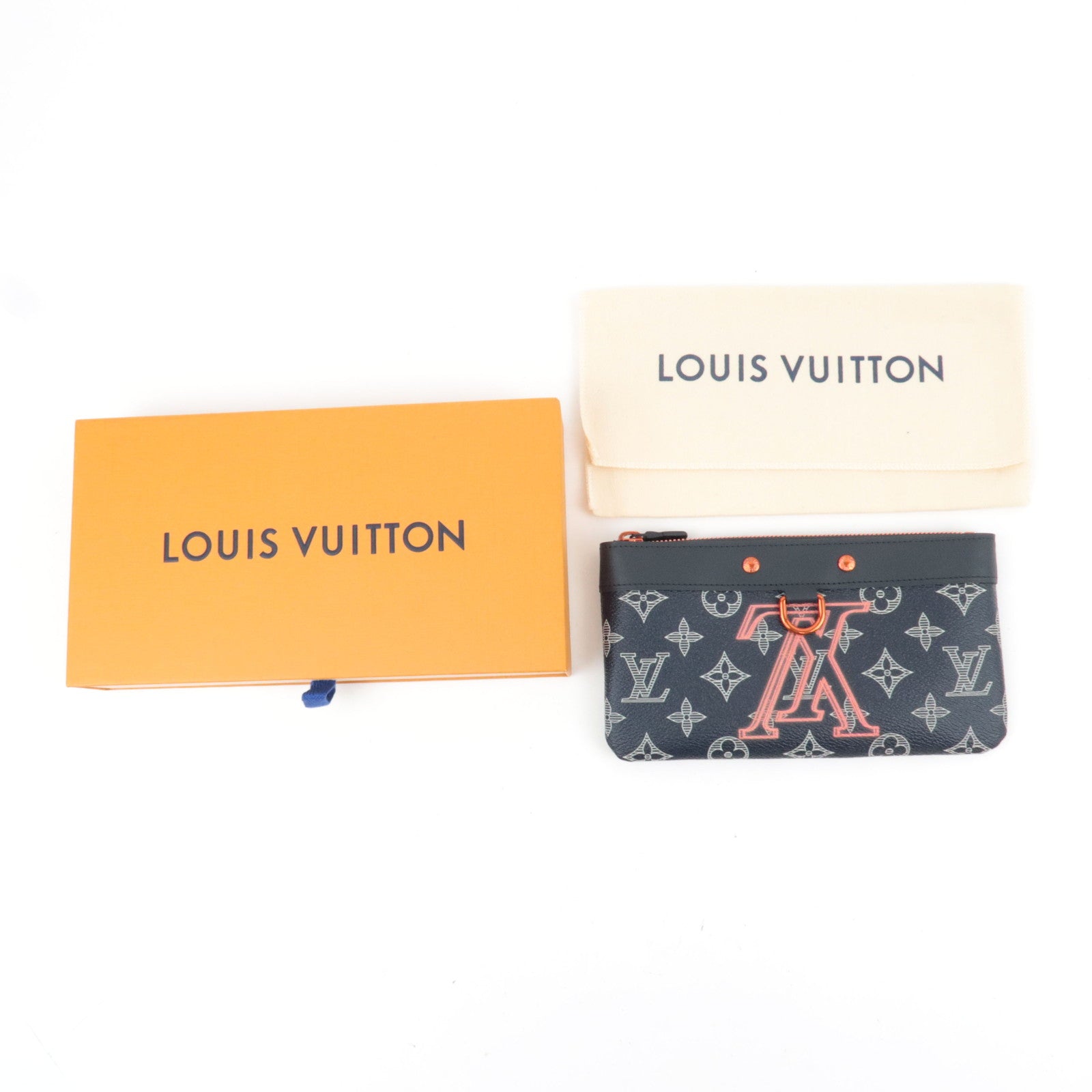 Louis Vuitton Monogram Ink Upside Down Pochette Apollo PM Pouch Navy M62898 SP2118 *Box, Dust bag