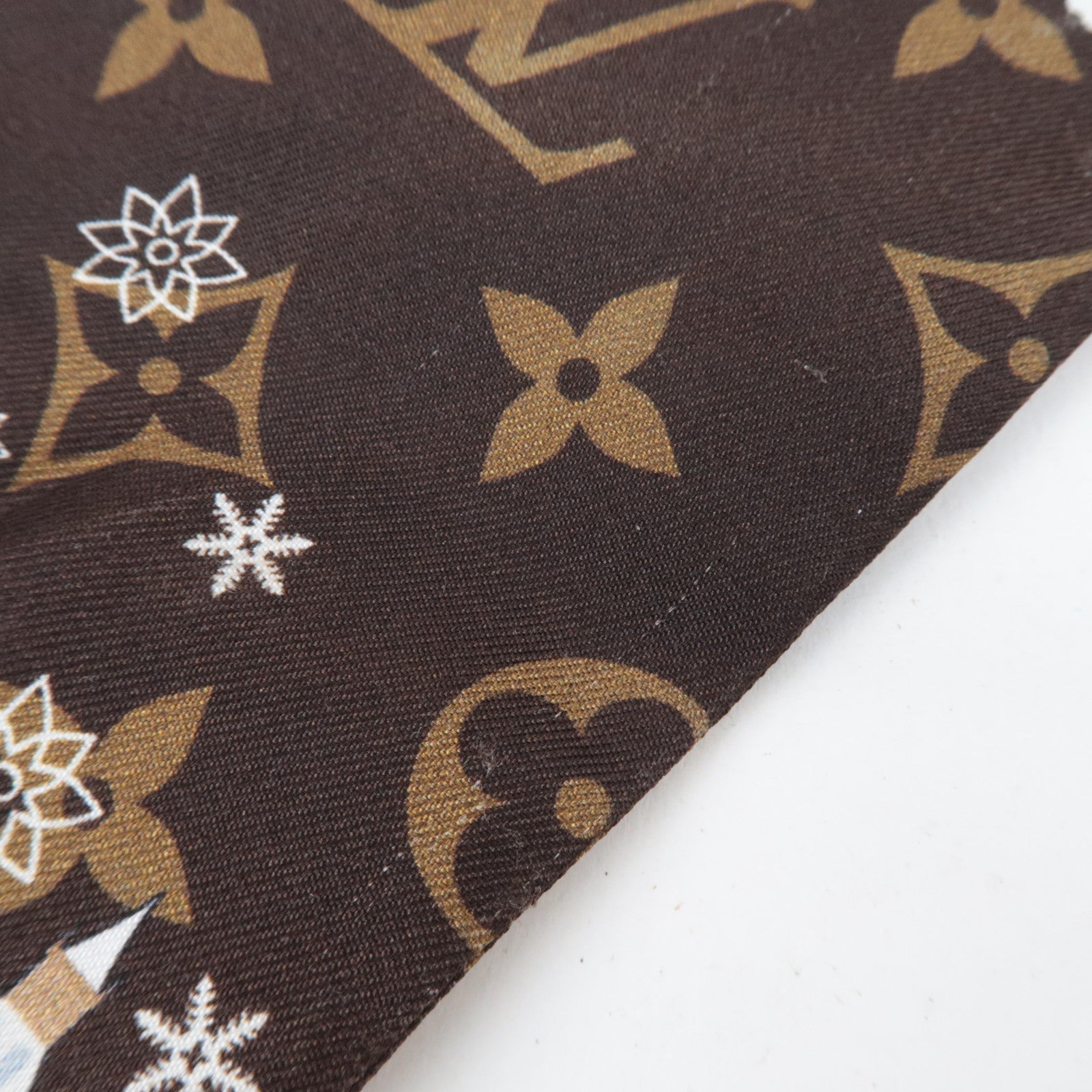 Louis Vuitton Monogram Bandeau Scarf Christmas Vivienne Print Silk 100% M00489 CC0261