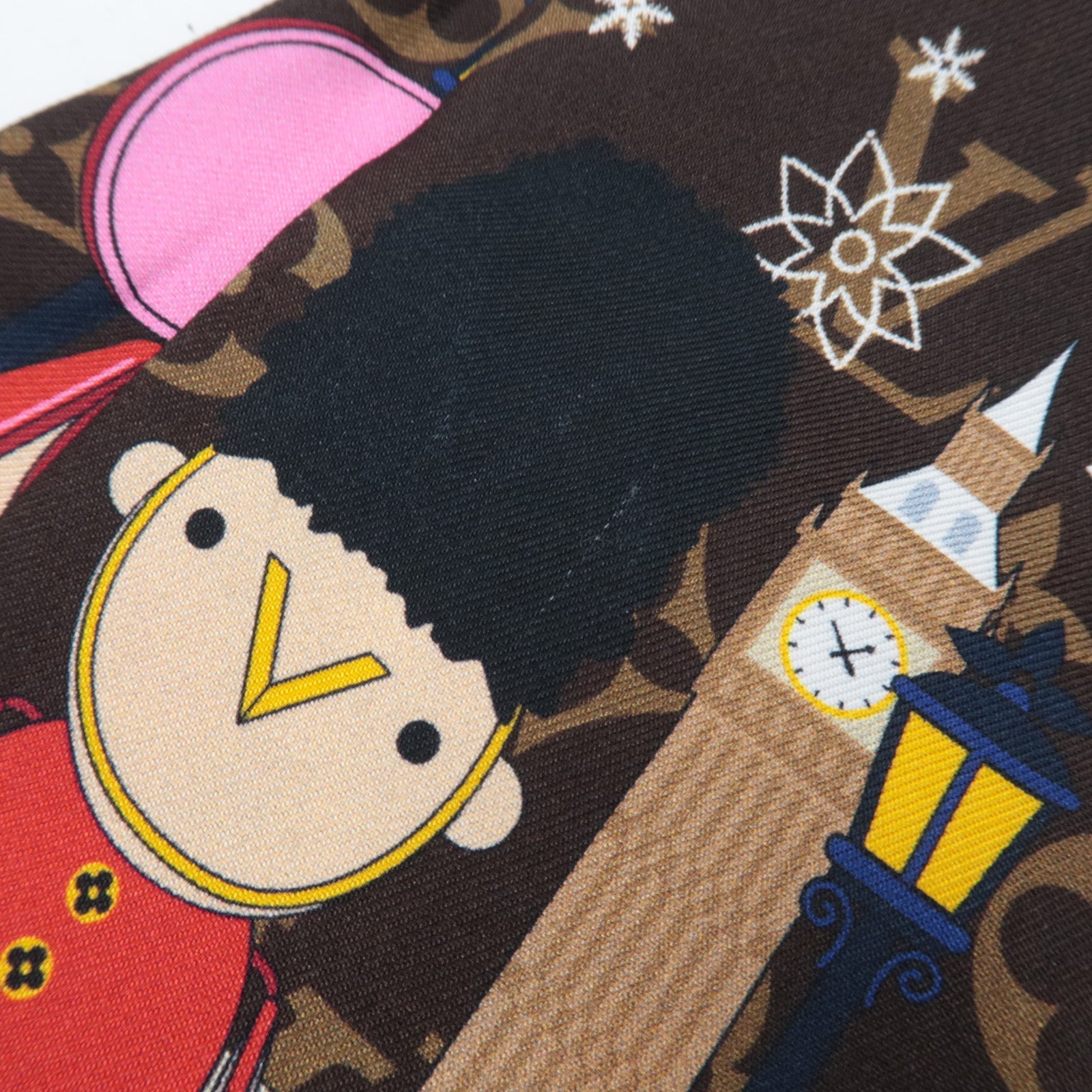 Louis Vuitton Monogram Bandeau Scarf Christmas Vivienne Print Silk 100% M00489 CC0261