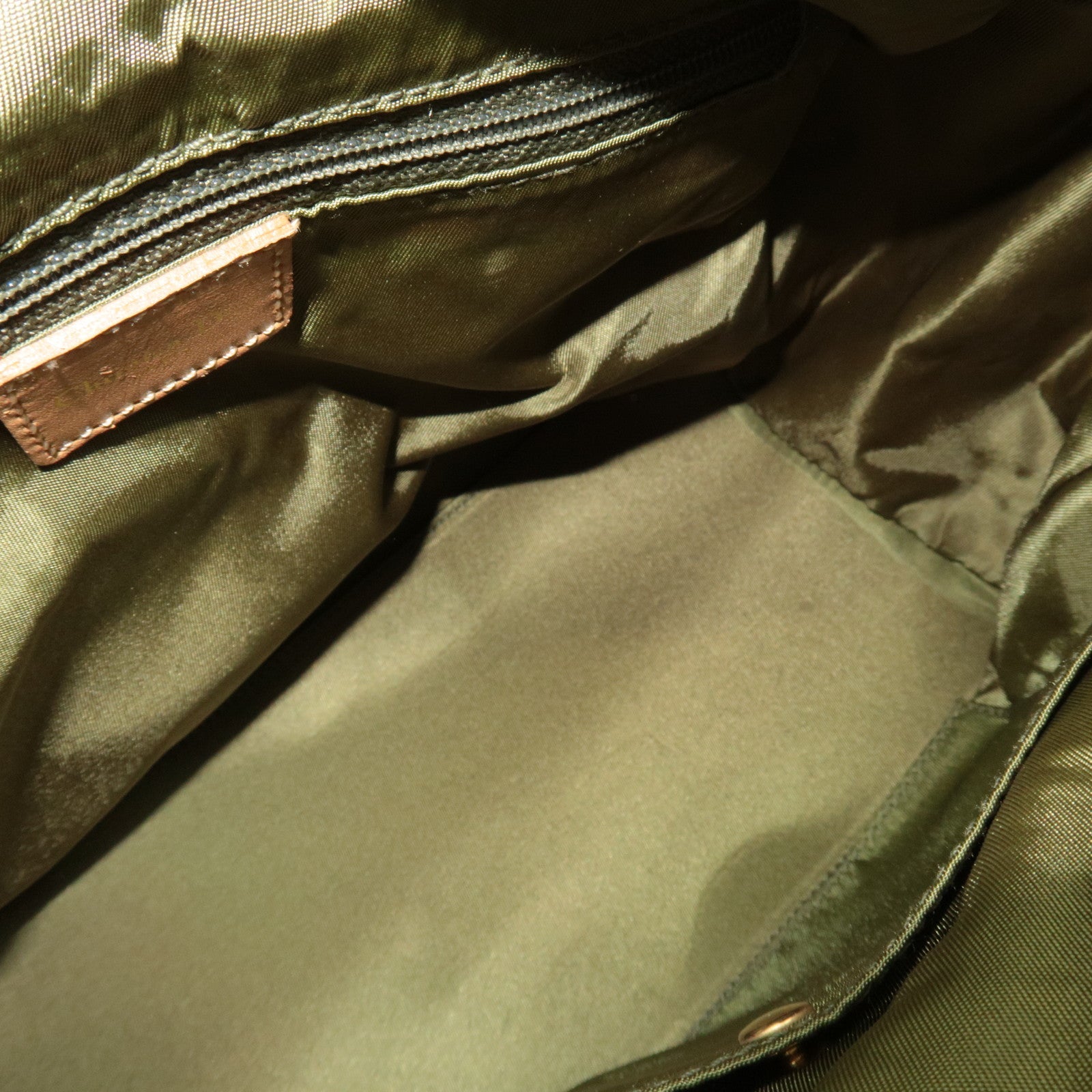 Christian Dior Trotter Boston Bag Canvas Leather Green *Key Lock