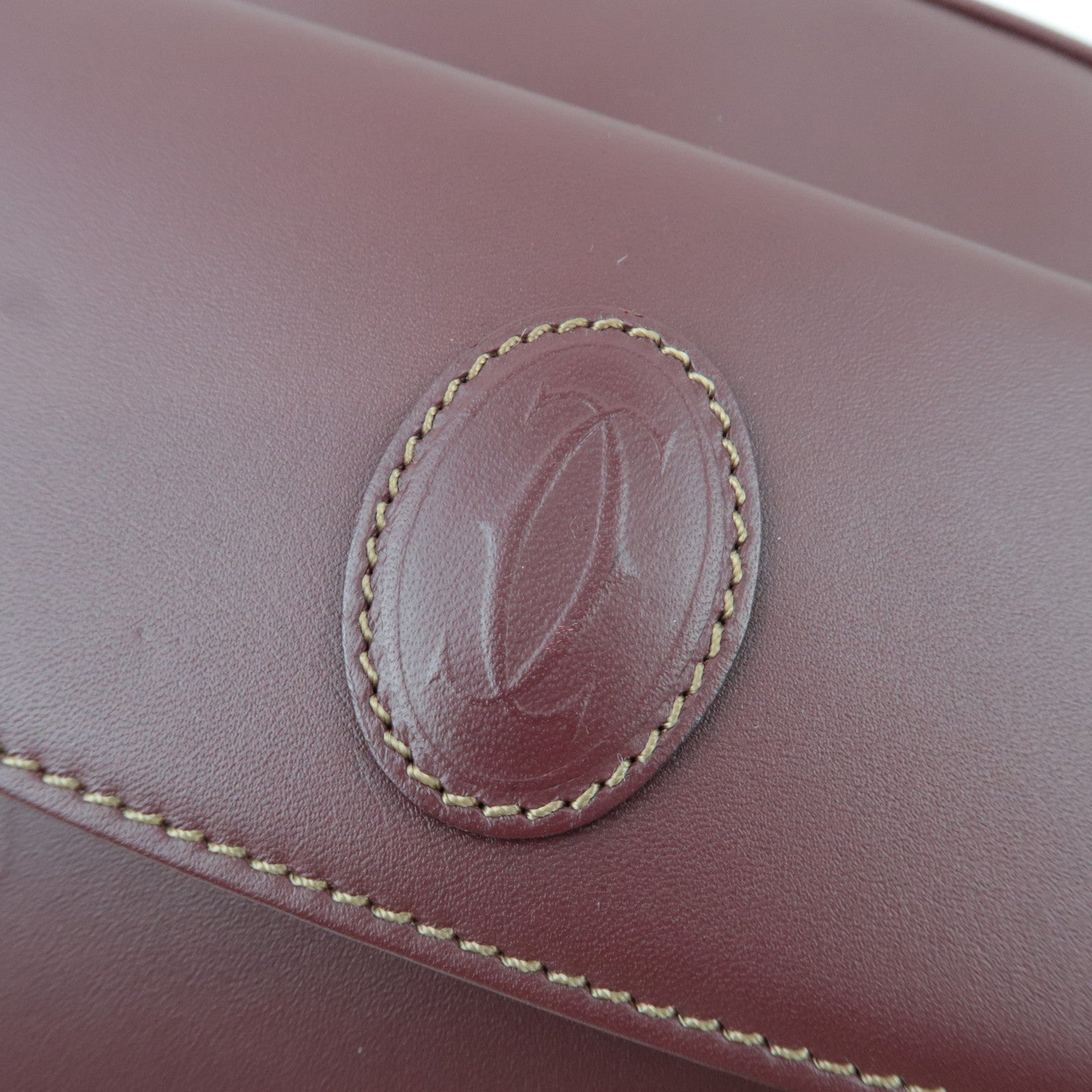 Cartier Must Line Shoulder Bag Leather Bordeaux Red *Dust bag
