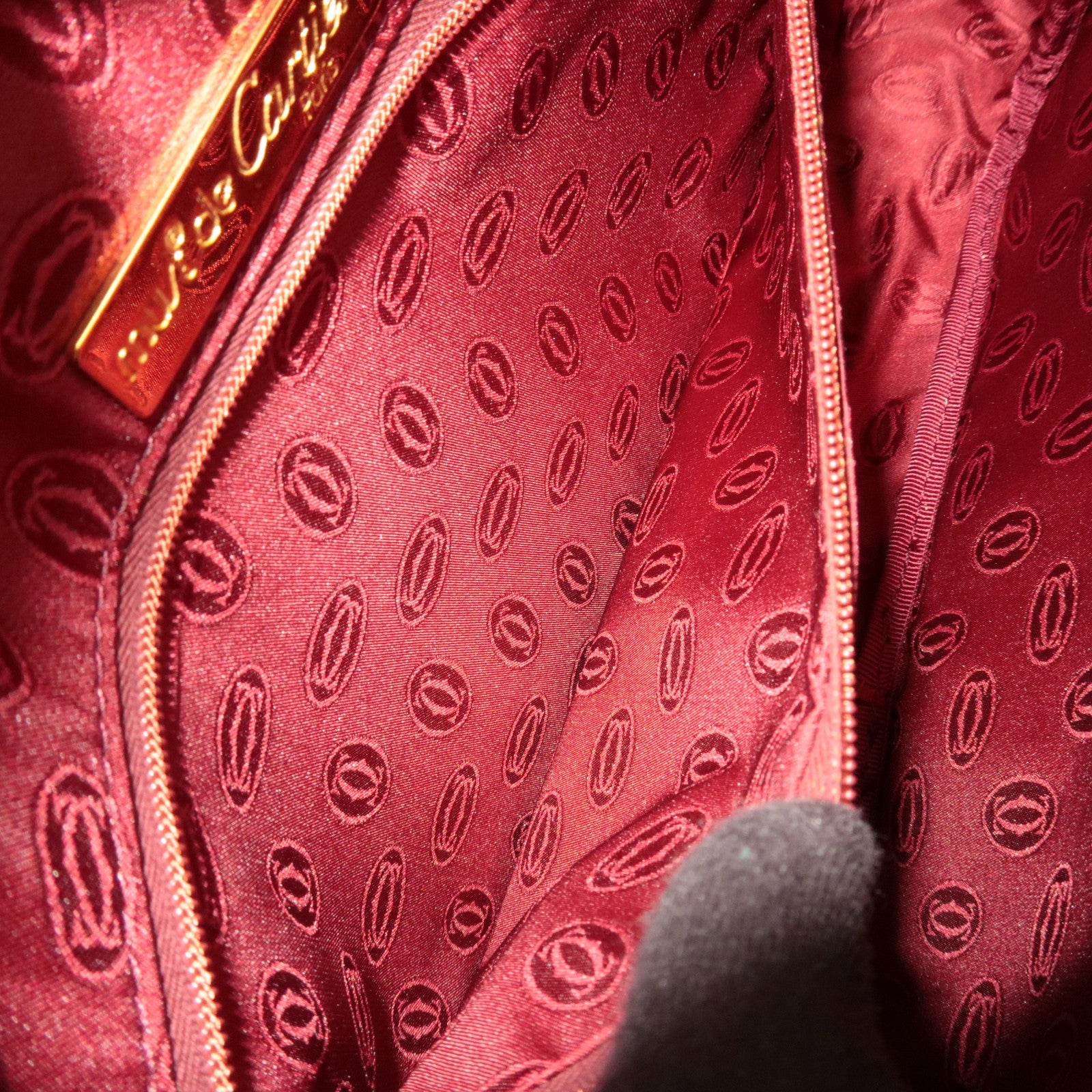 Cartier Must Line Shoulder Bag Leather Bordeaux Red *Dust bag