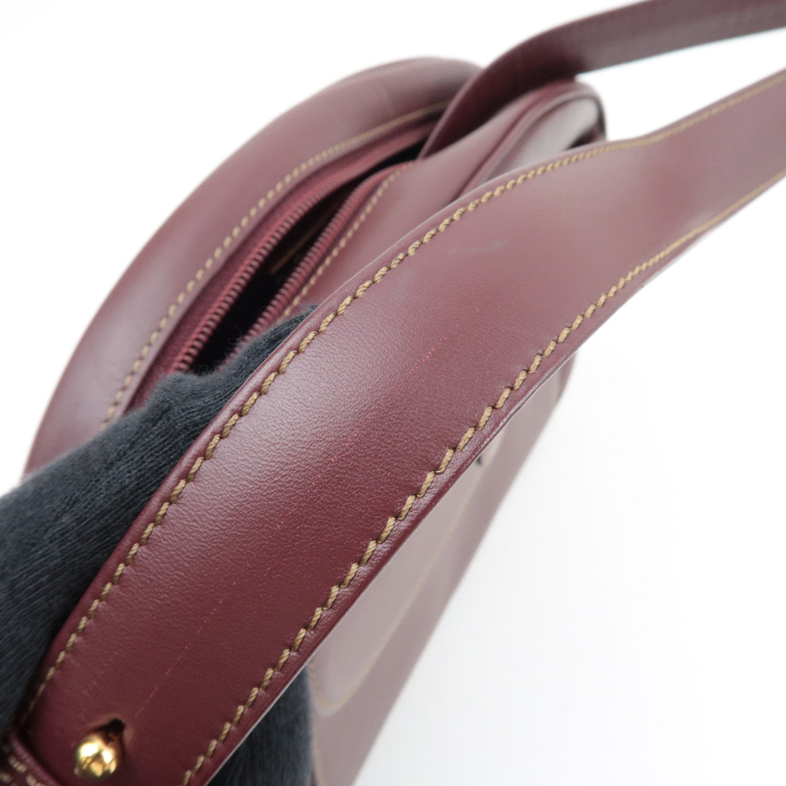 Cartier Must Line Shoulder Bag Leather Bordeaux Red *Dust bag