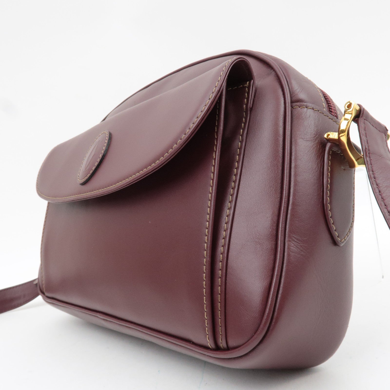 Cartier Must Line Shoulder Bag Leather Bordeaux Red *Dust bag