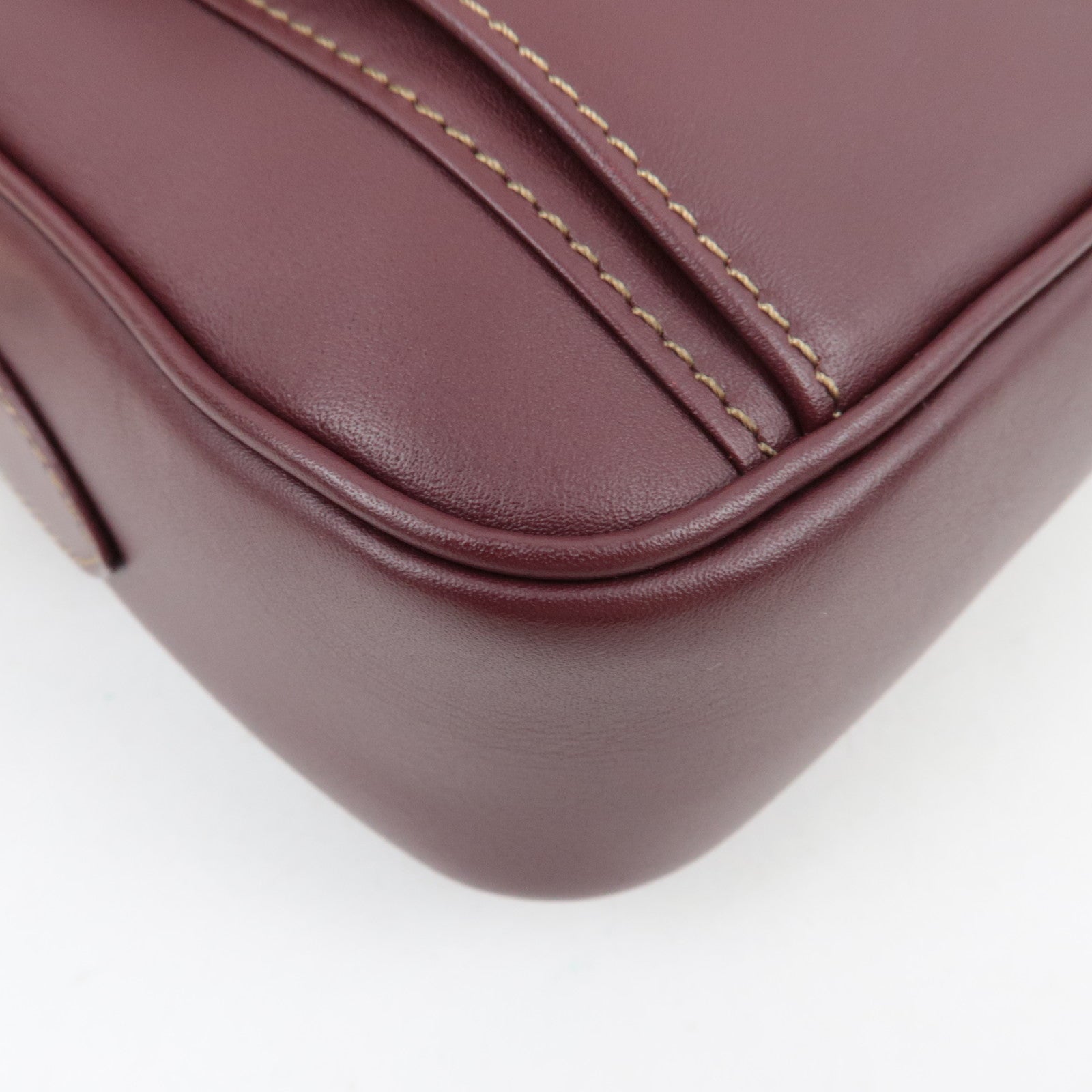 Cartier Must Line Shoulder Bag Leather Bordeaux Red *Dust bag