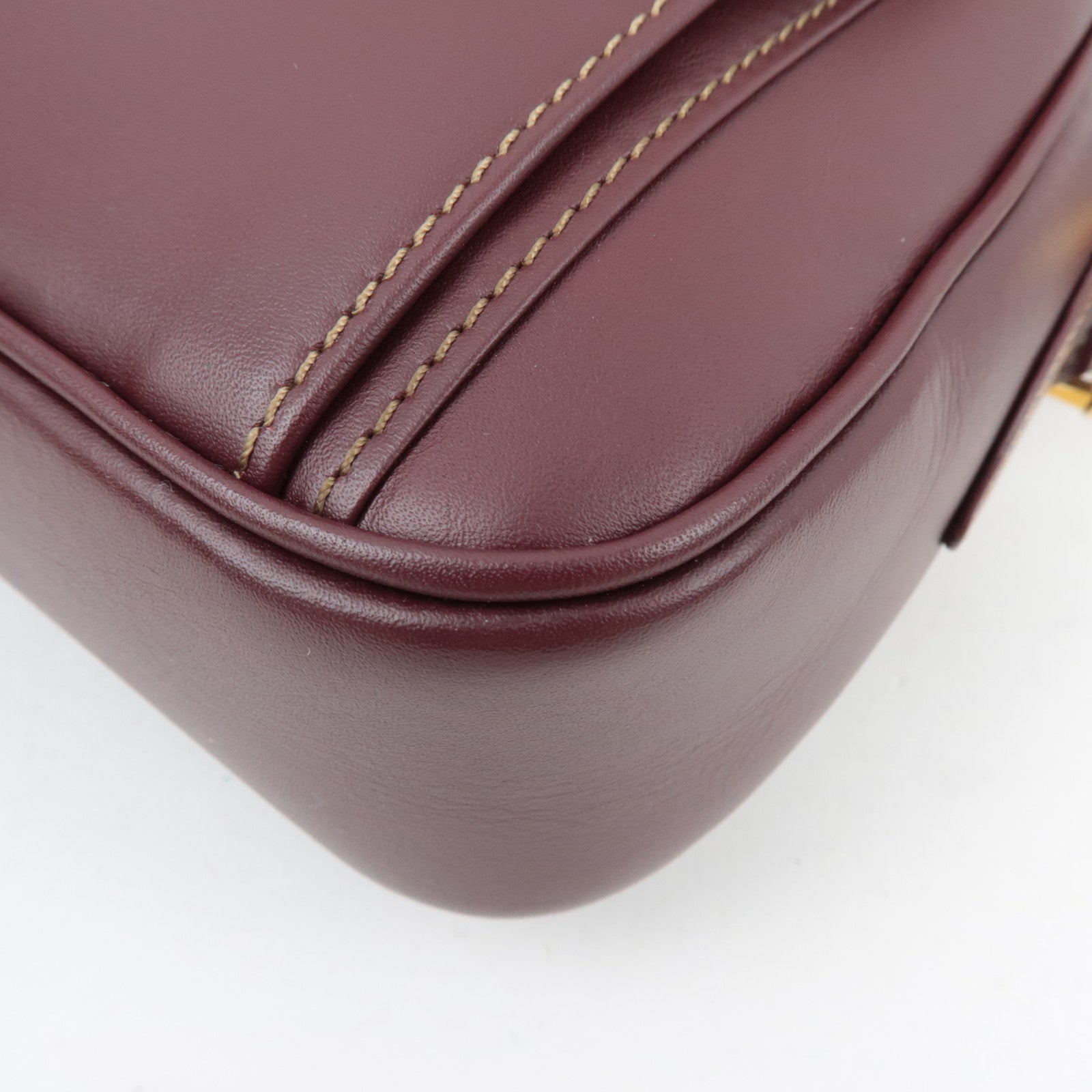 Cartier Must Line Shoulder Bag Leather Bordeaux Red *Dust bag