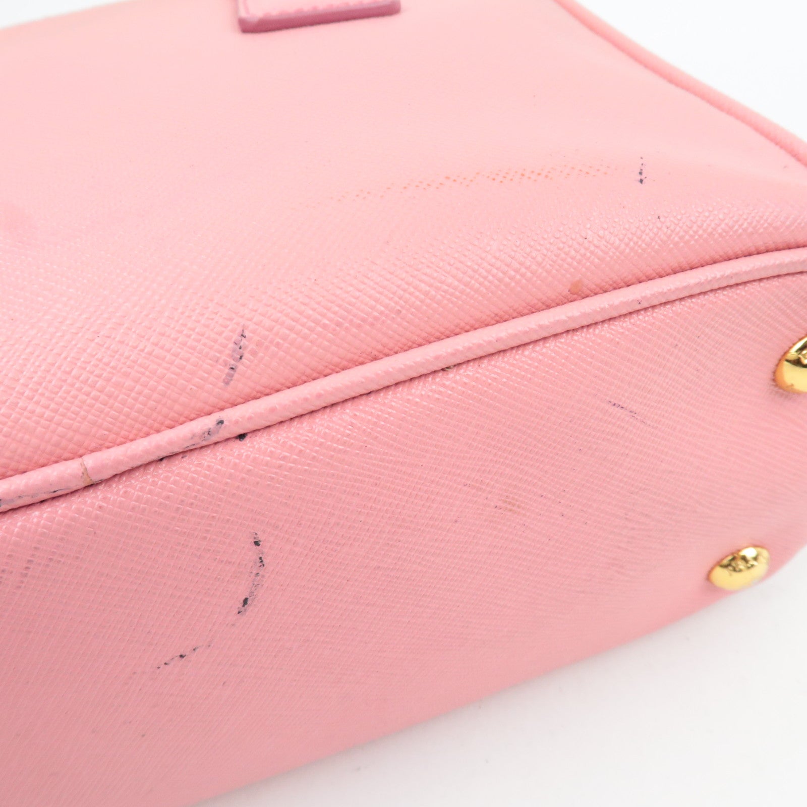 PRADA Saffiano Galleria 2Way Handbag Pink BN2316 *G card, Strap, Clochette