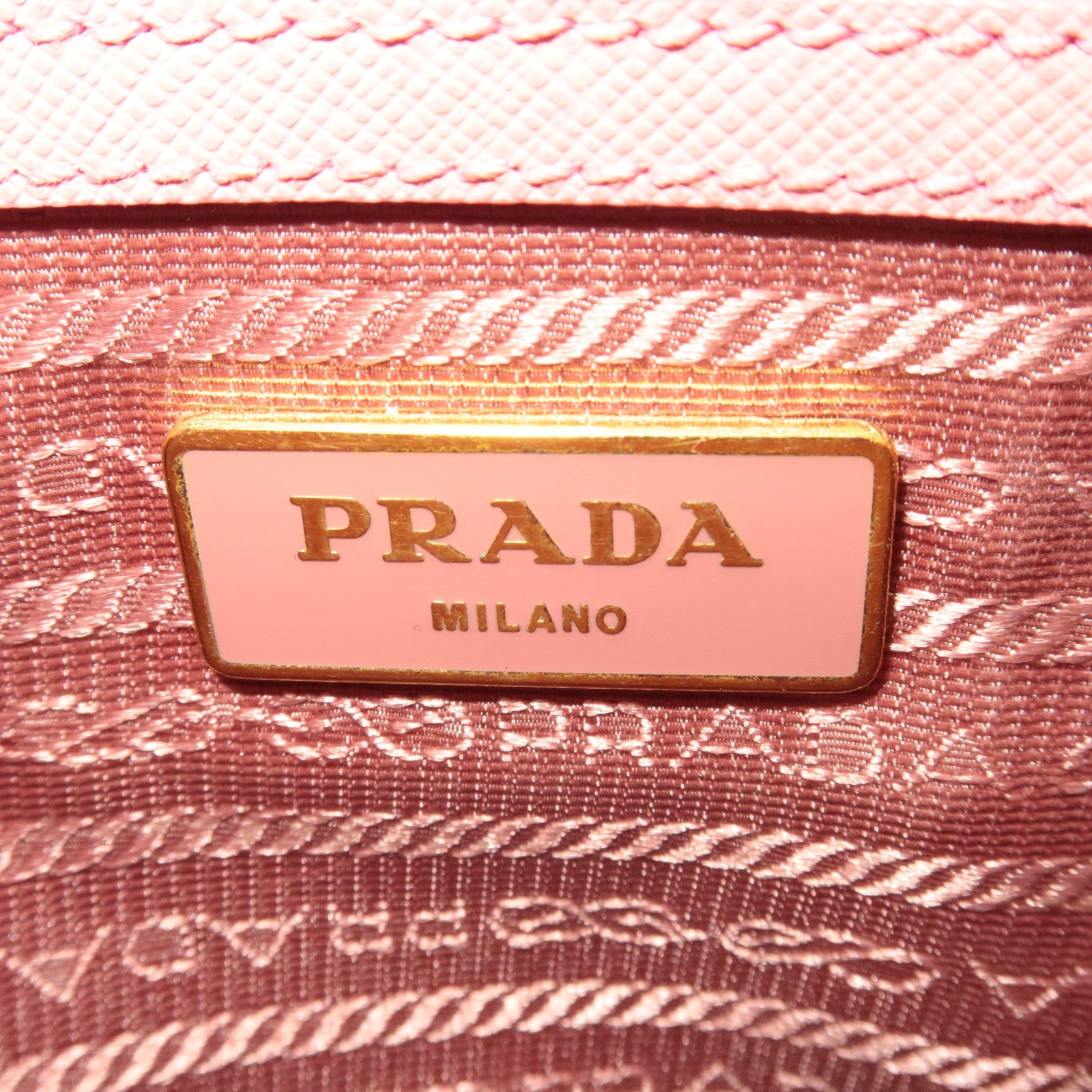 PRADA Saffiano Galleria 2Way Handbag Pink BN2316 *G card, Strap, Clochette