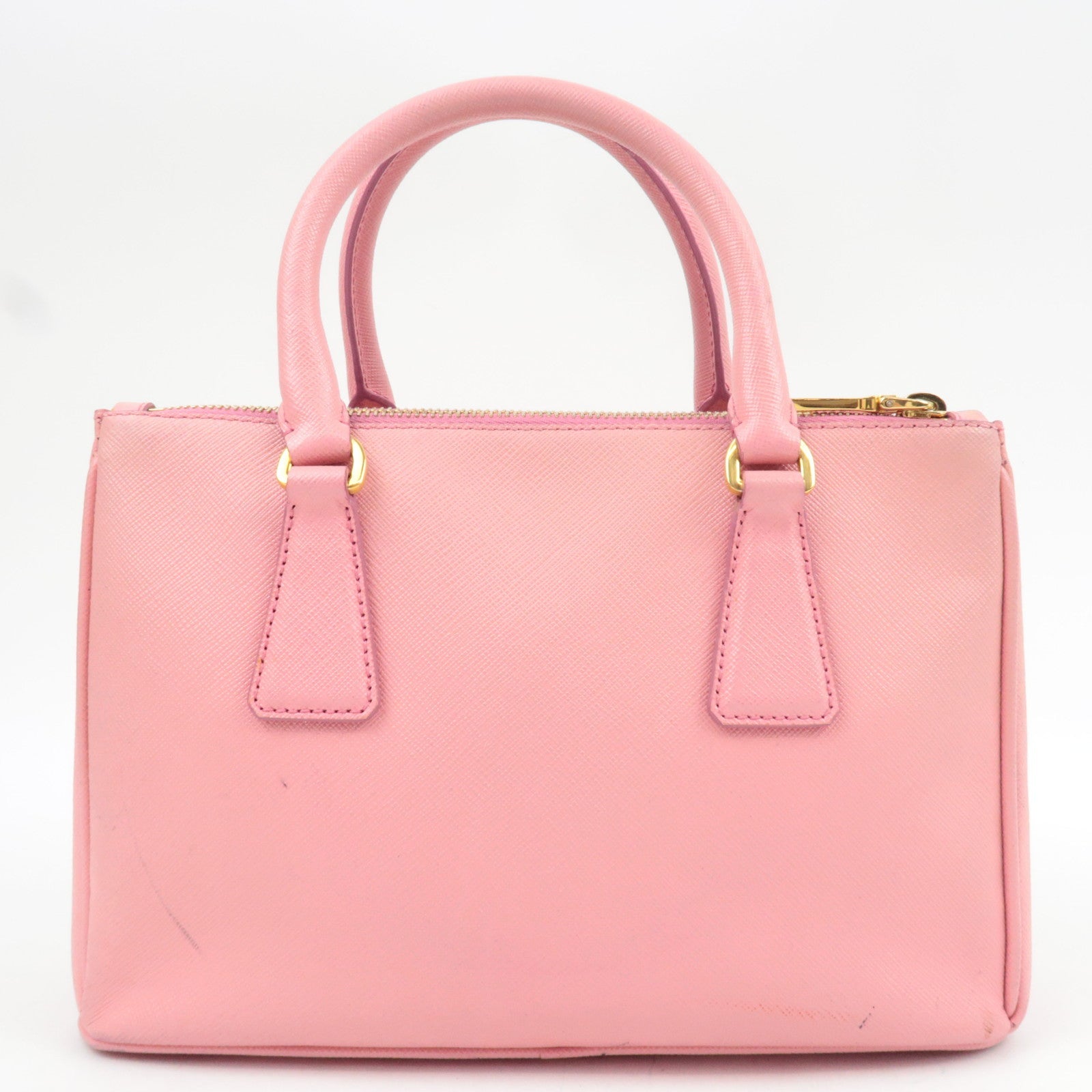 PRADA Saffiano Galleria 2Way Handbag Pink BN2316 *G card, Strap, Clochette