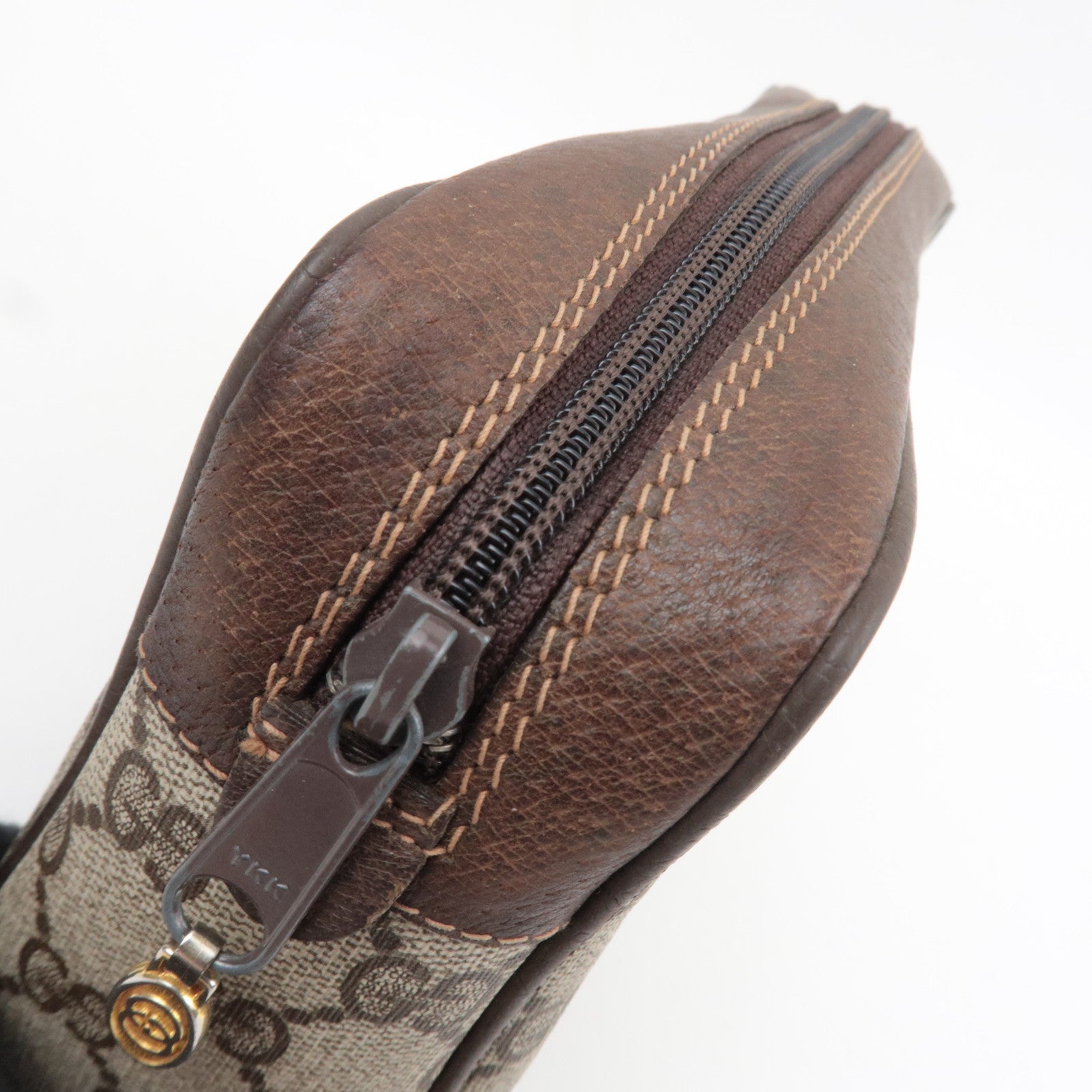 GUCCI Old Gucci Sherry Clutch Bag GG Plus Leather Beige 98.72.014.3553