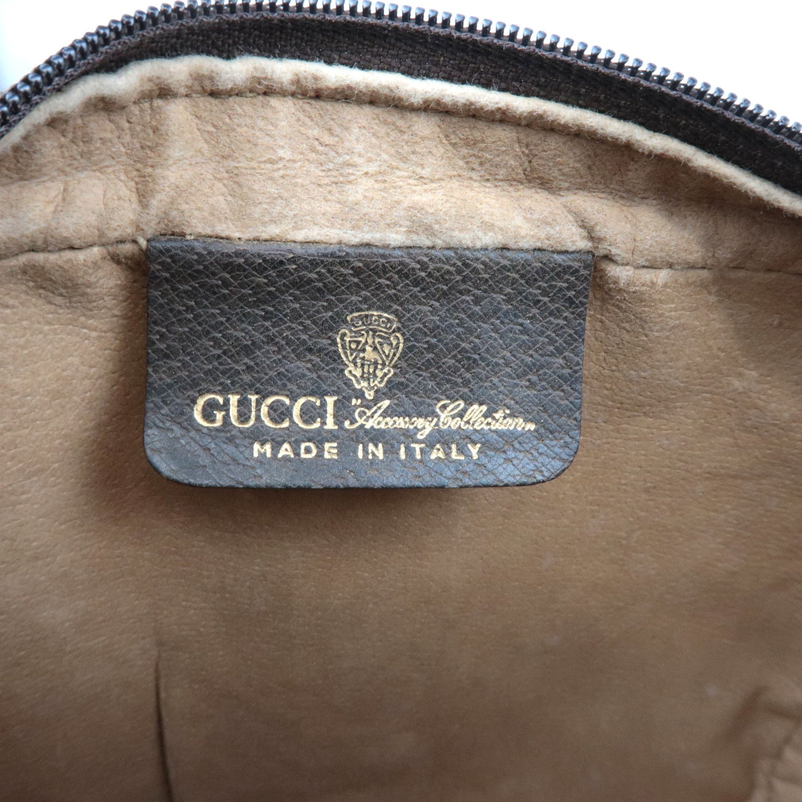 GUCCI Old Gucci Sherry Clutch Bag GG Plus Leather Beige 98.72.014.3553