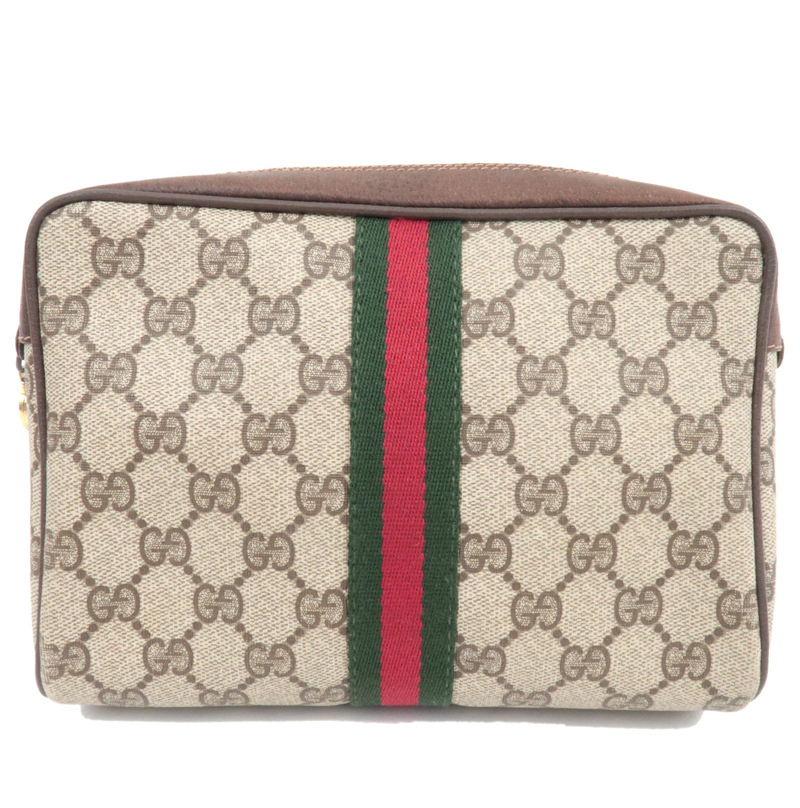 GUCCI Old Gucci Sherry Clutch Bag GG Plus Leather Beige 98.72.014.3553 82251