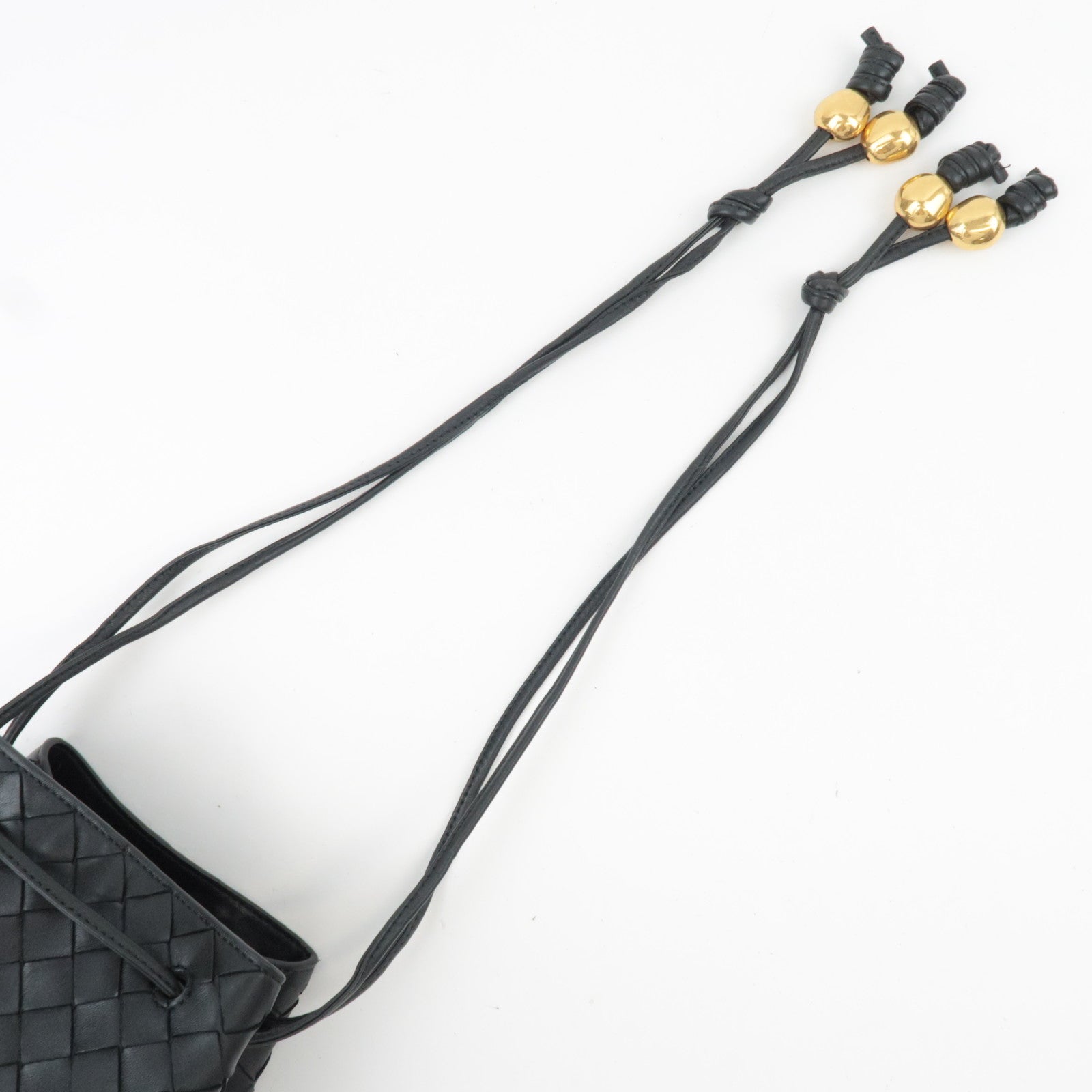 BOTTEGA VENETA Intrecciato Small Bucket Shoulder Bag Black 717432 *Dust bag