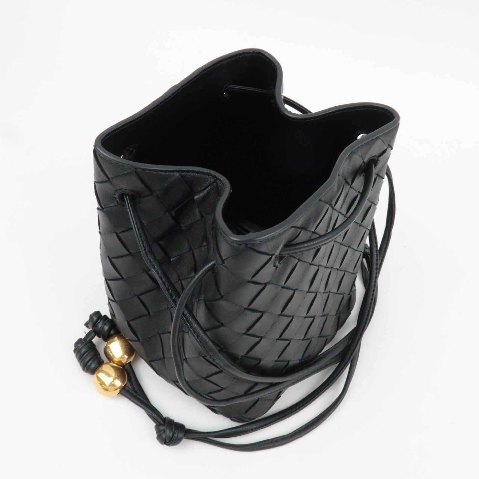 BOTTEGA VENETA Intrecciato Small Bucket Shoulder Bag Black 717432 *Dust bag