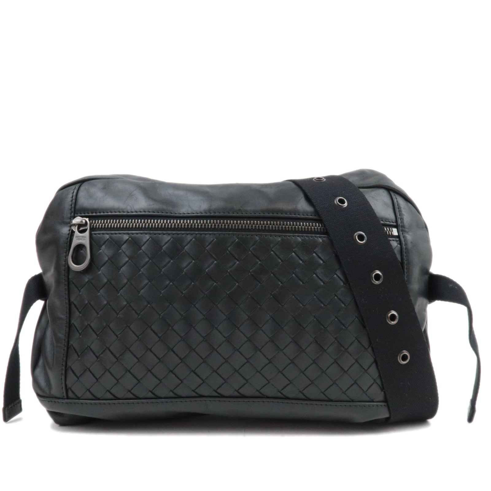 BOTTEGA VENETA Intrecciato Leather Body Bag Black *Dust bag82260