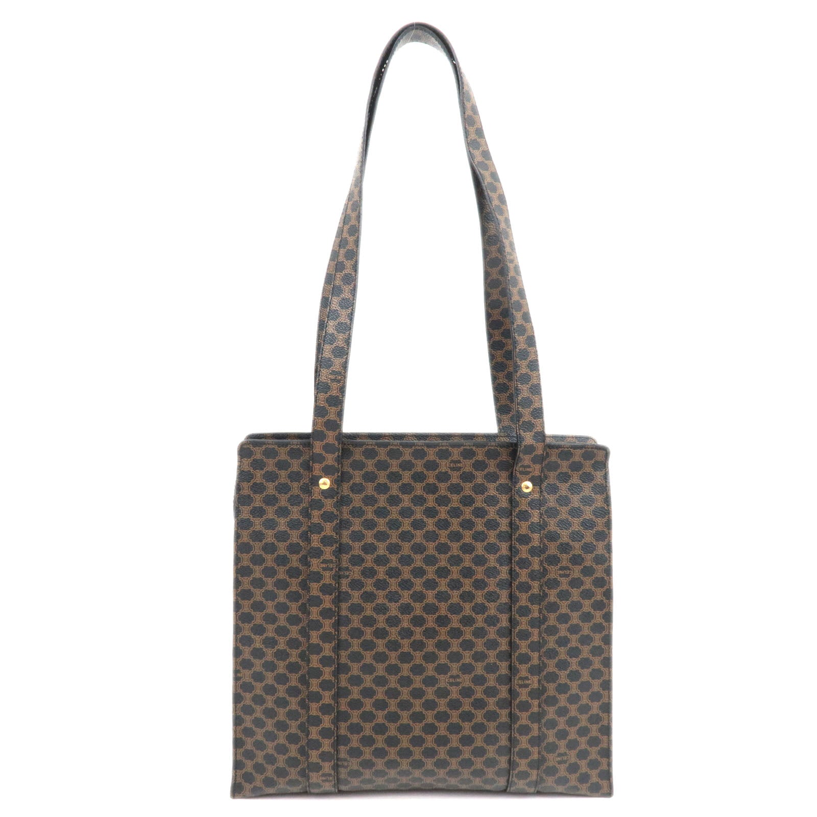 CELINE Macadam Tote Bag PVC Brown Black82261