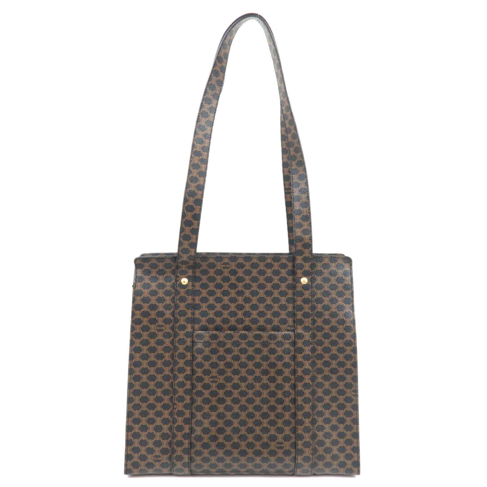 CELINE Macadam Tote Bag PVC Brown Black