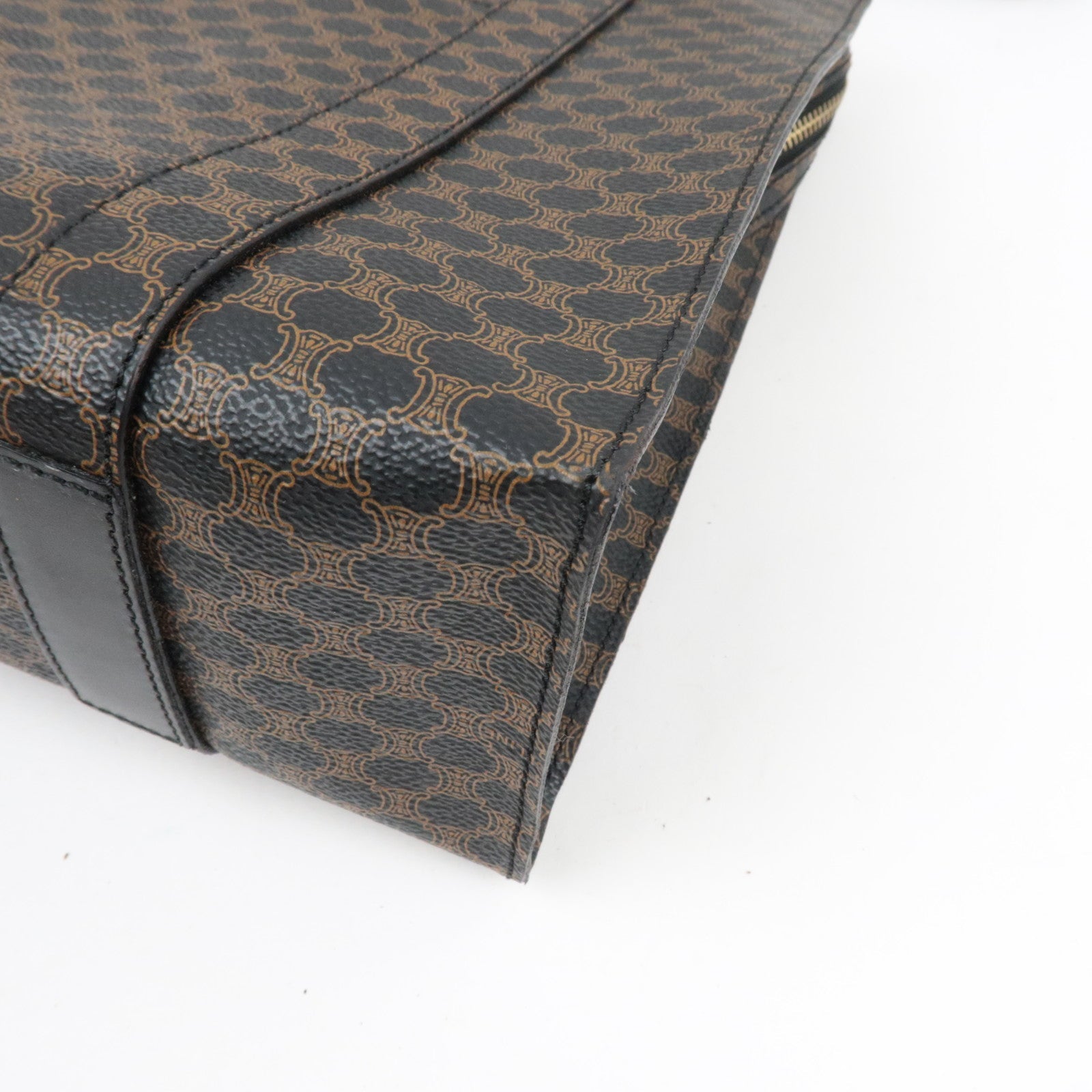 CELINE Macadam Tote Bag PVC Brown Black