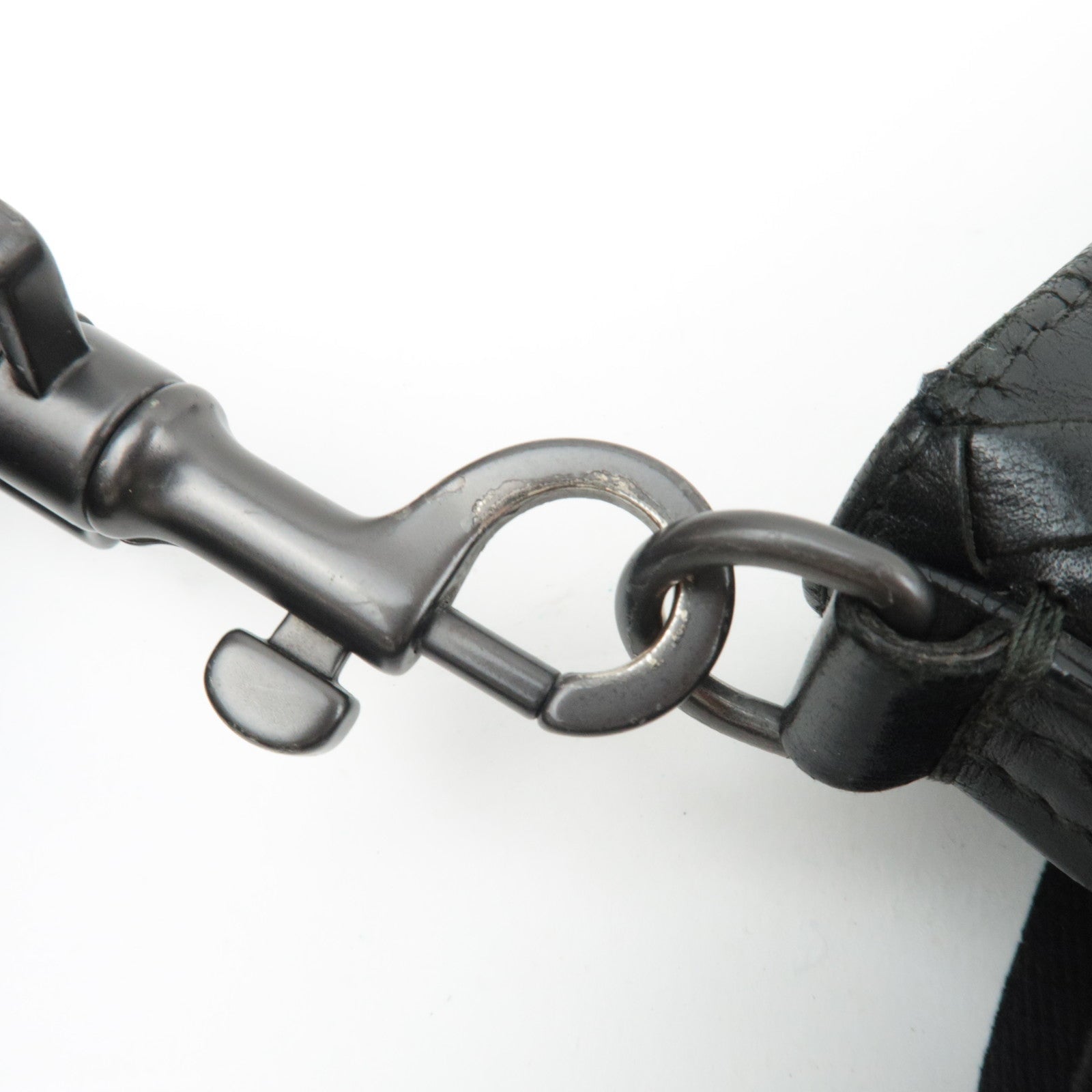 BOTTEGA VENETA Intrecciato Shoulder Bag Leather Black