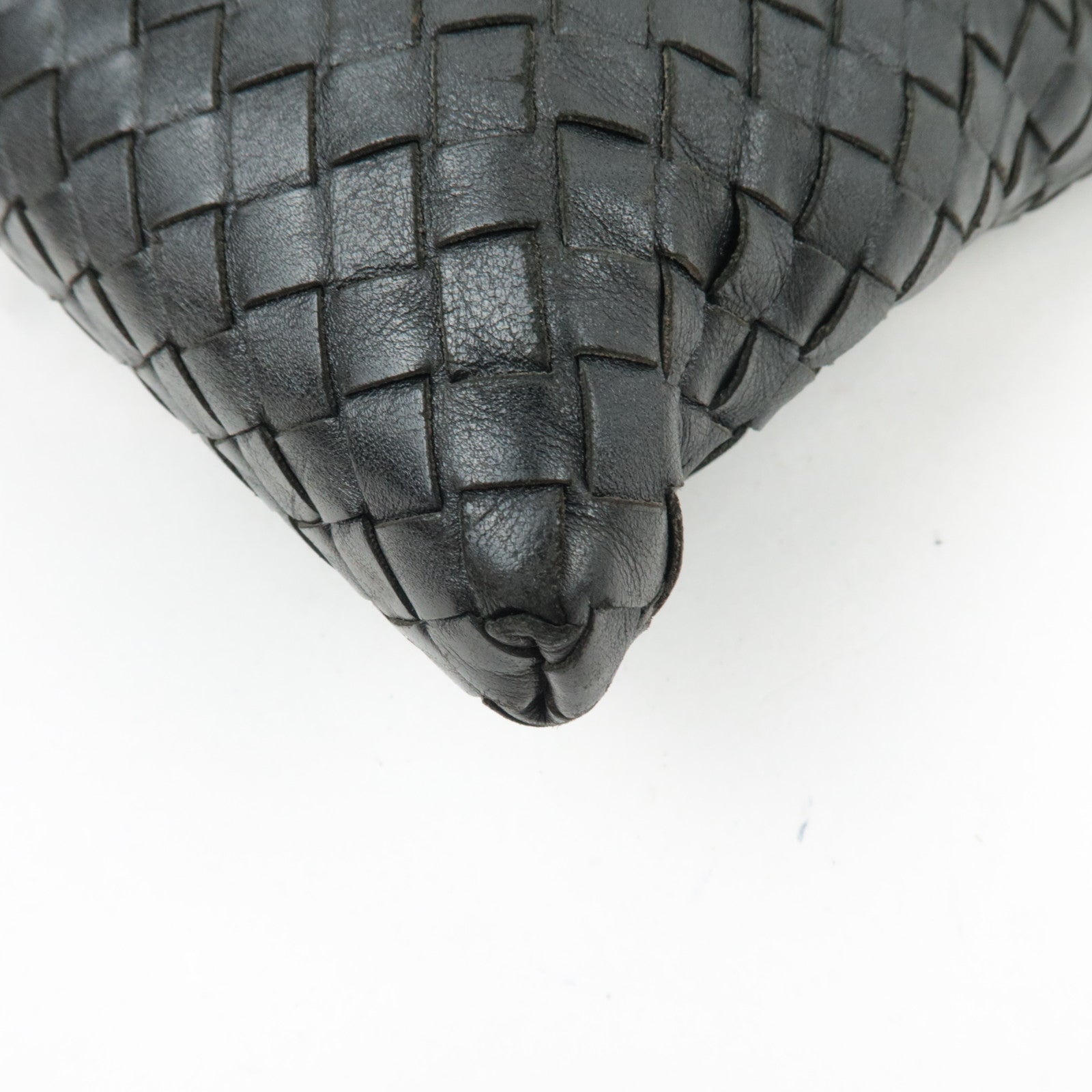 BOTTEGA VENETA Intrecciato Shoulder Bag Leather Black