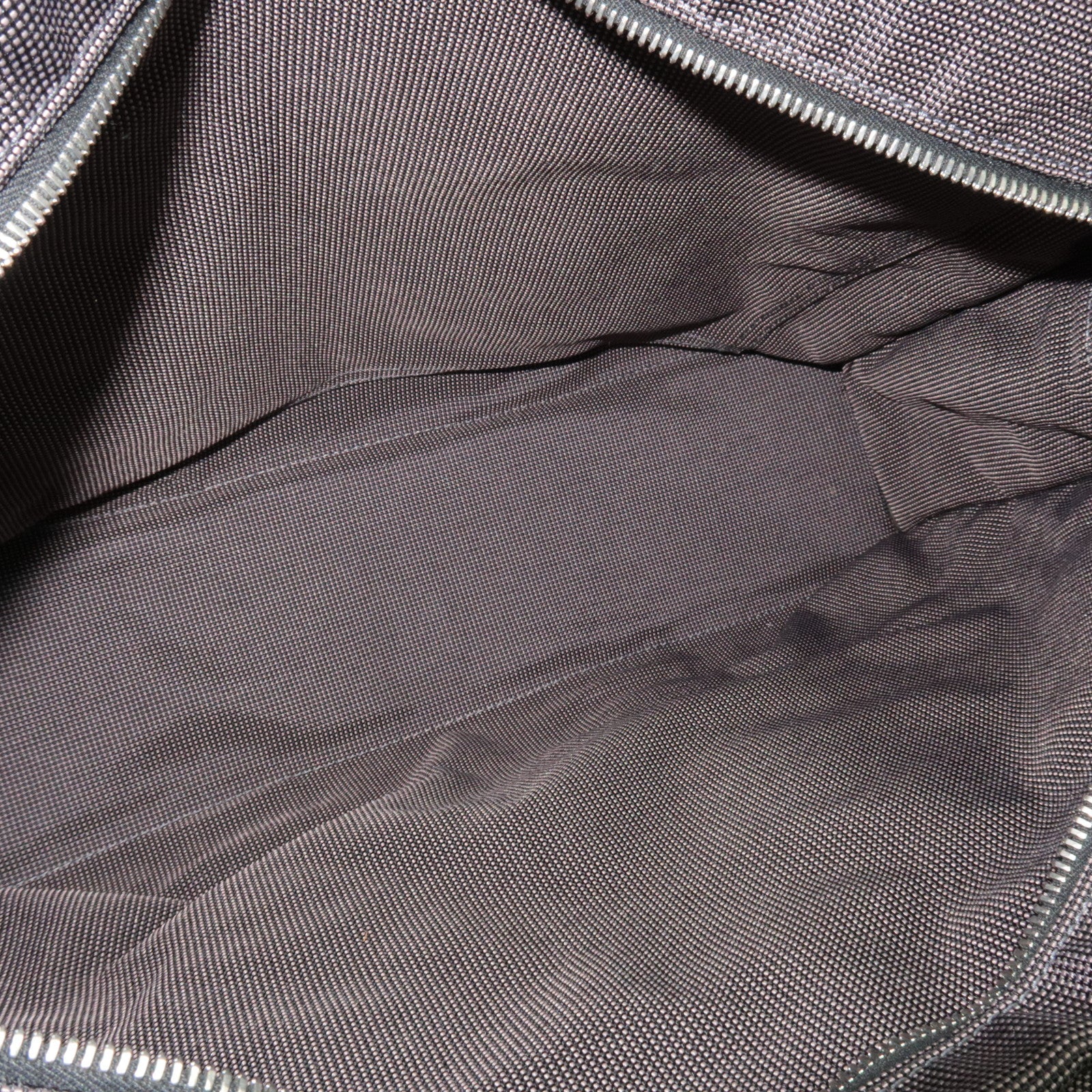 HERMES Her Line MM Tote Bag Nylon Canvas Gray *Lock ※Key missing