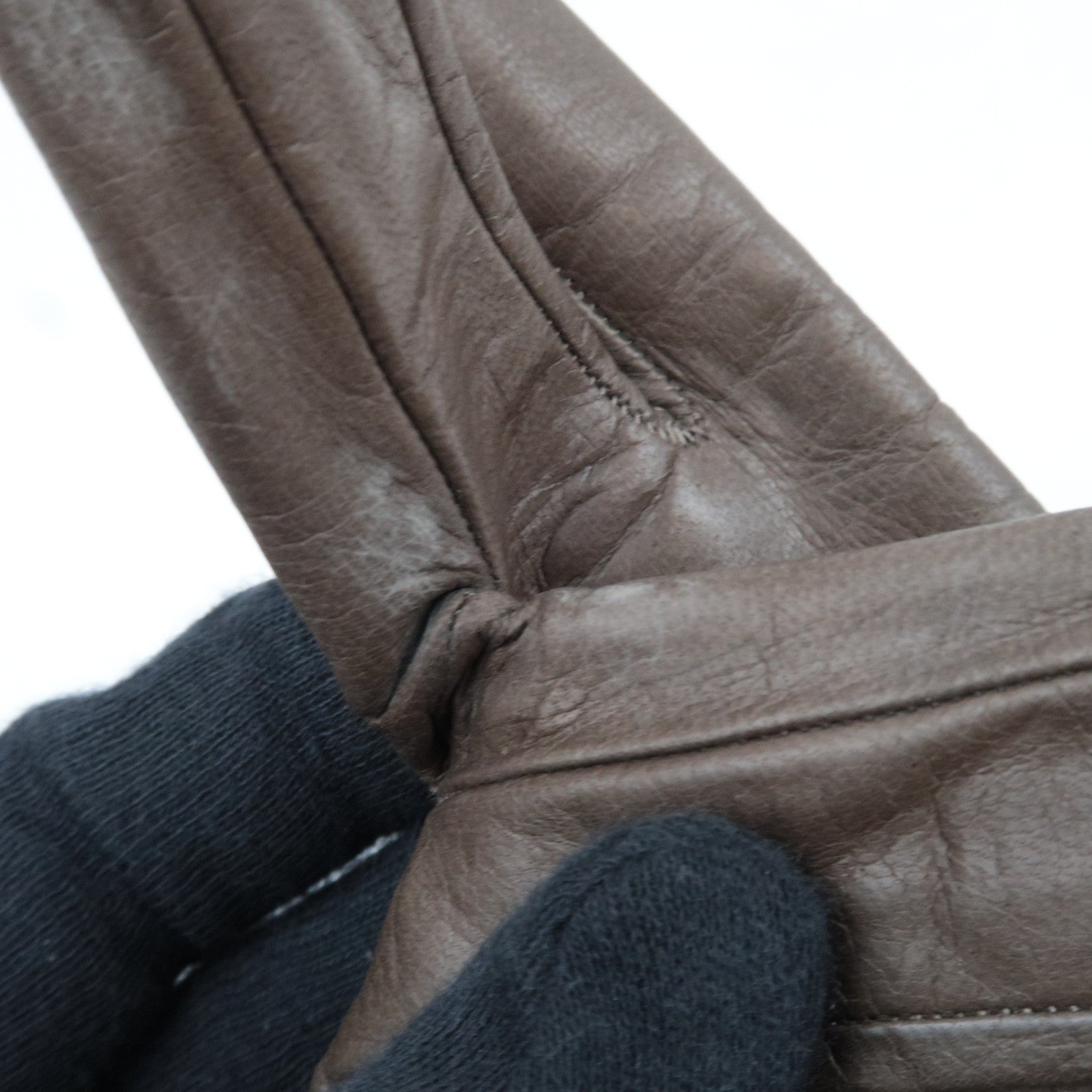 Ferragamo Gancini Gloves Leather Brown *Box