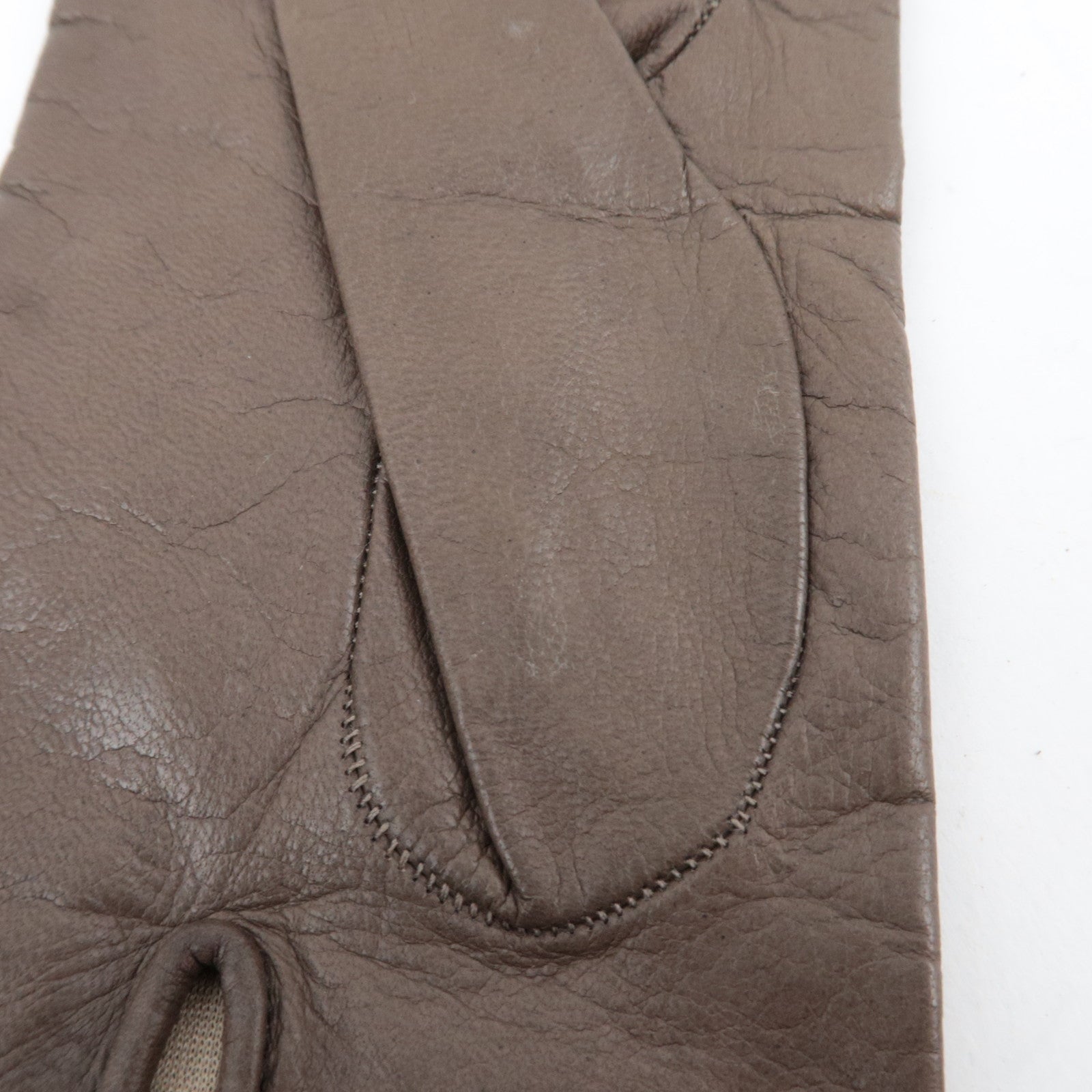 Ferragamo Gancini Gloves Leather Brown *Box