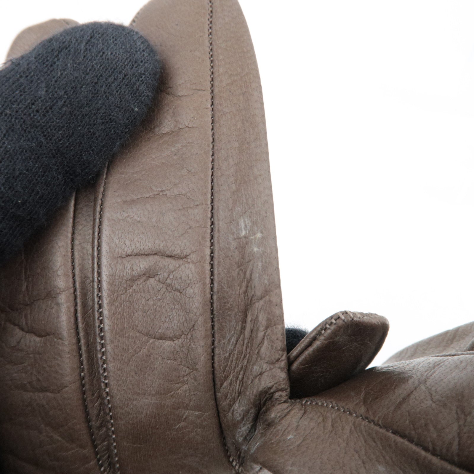 Ferragamo Gancini Gloves Leather Brown *Box