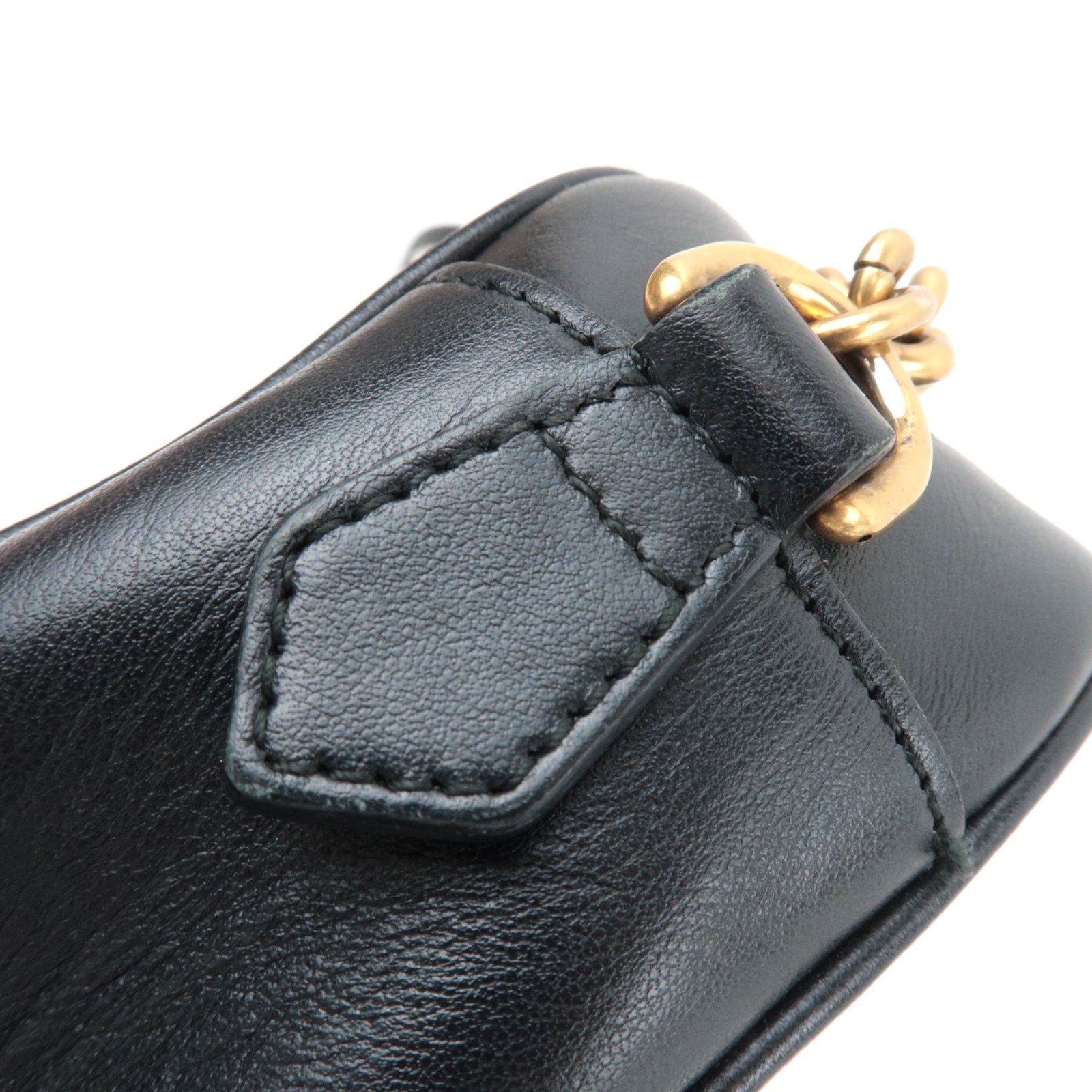 GUCCI GG Marmont Leather Shoulder Bag Black 447632