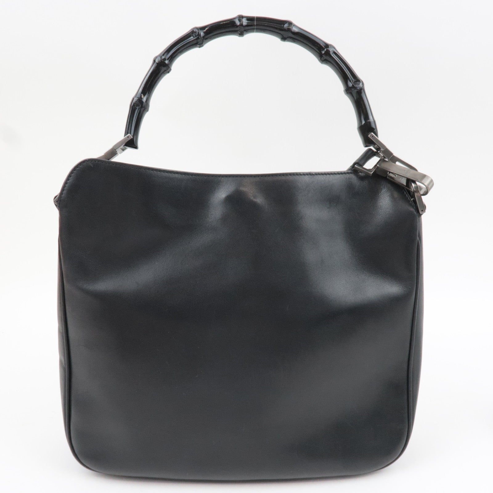 GUCCI Bamboo Leather 2Way Handbag Black 001.1638.001364 *Strap