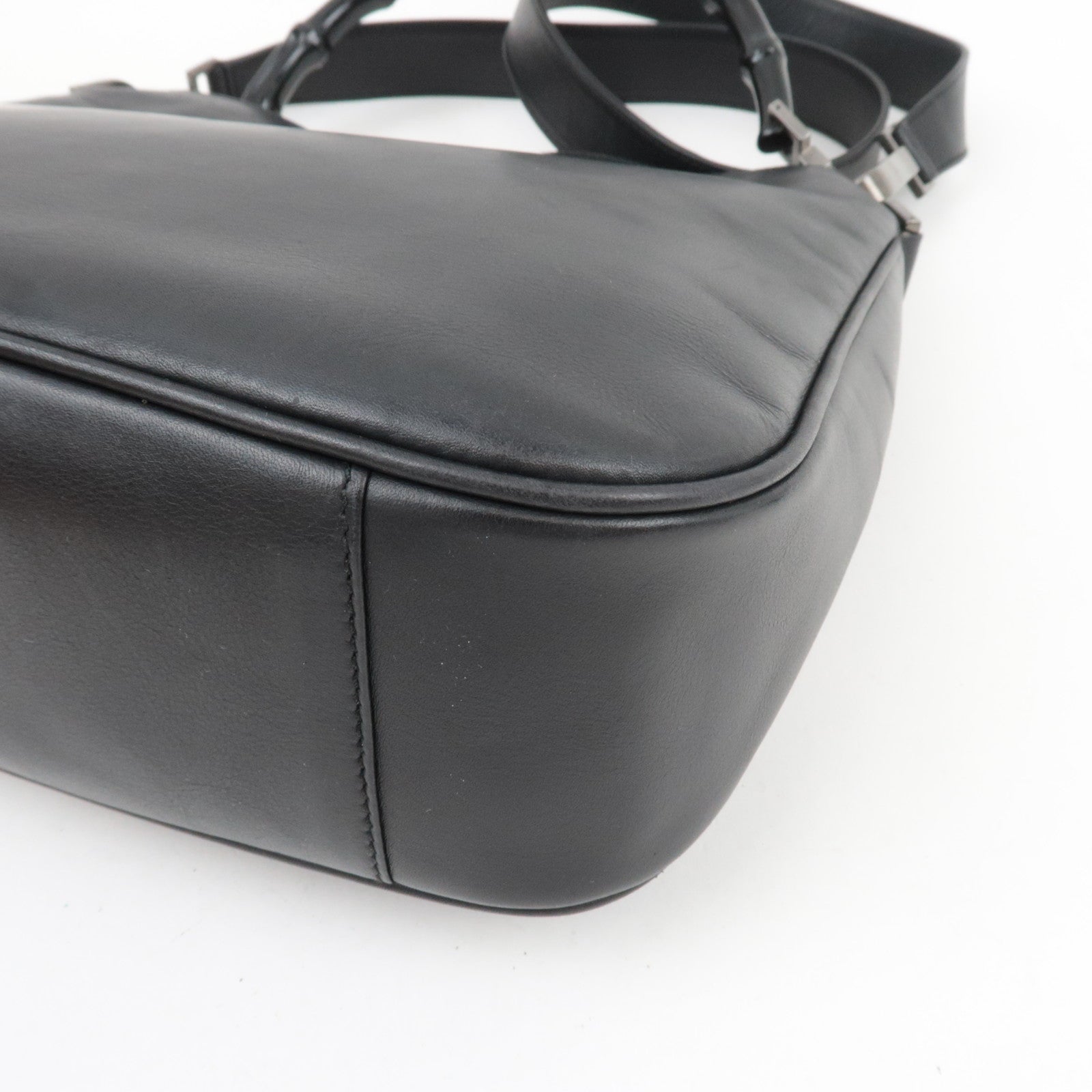 GUCCI Bamboo Leather 2Way Handbag Black 001.1638.001364 *Strap