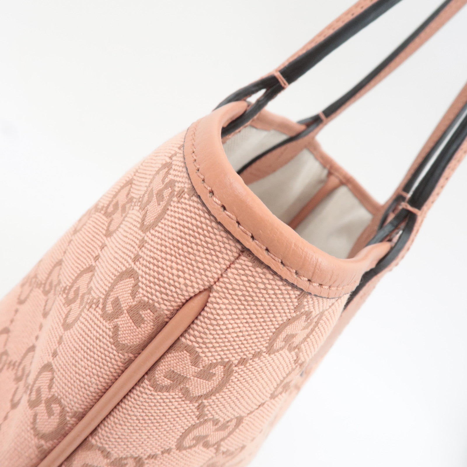 GUCCI Ophidia Canvas Leather Tote Bag GG Pink 742102 *Dust bag