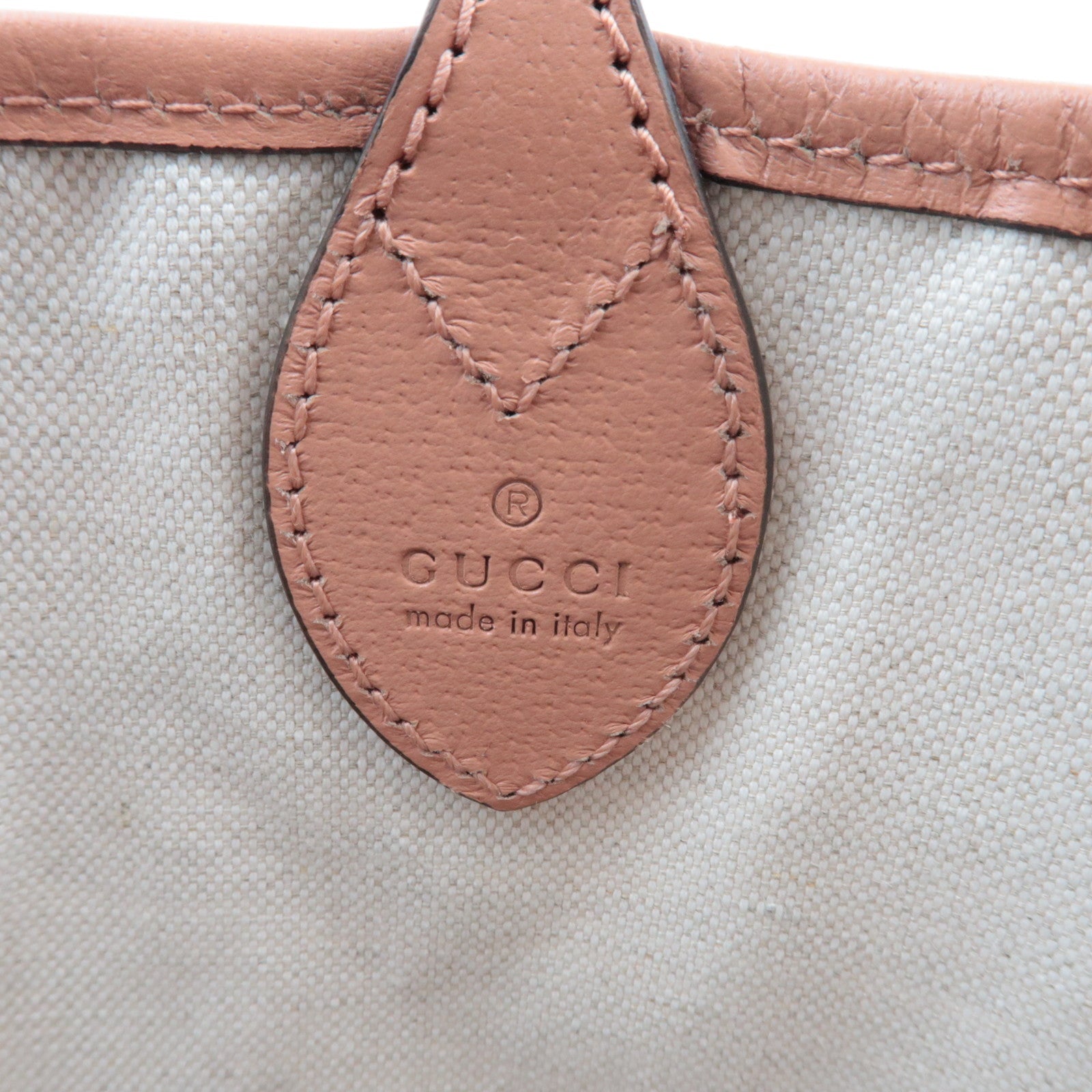 GUCCI Ophidia Canvas Leather Tote Bag GG Pink 742102 *Dust bag