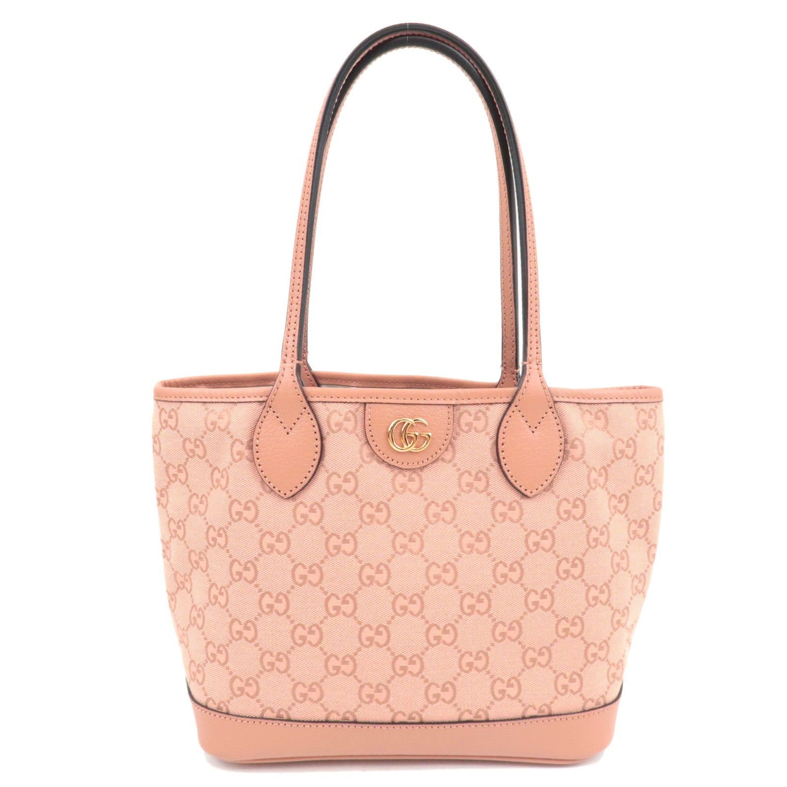 GUCCI Ophidia Canvas Leather Tote Bag GG Pink 742102 *Dust bag82316